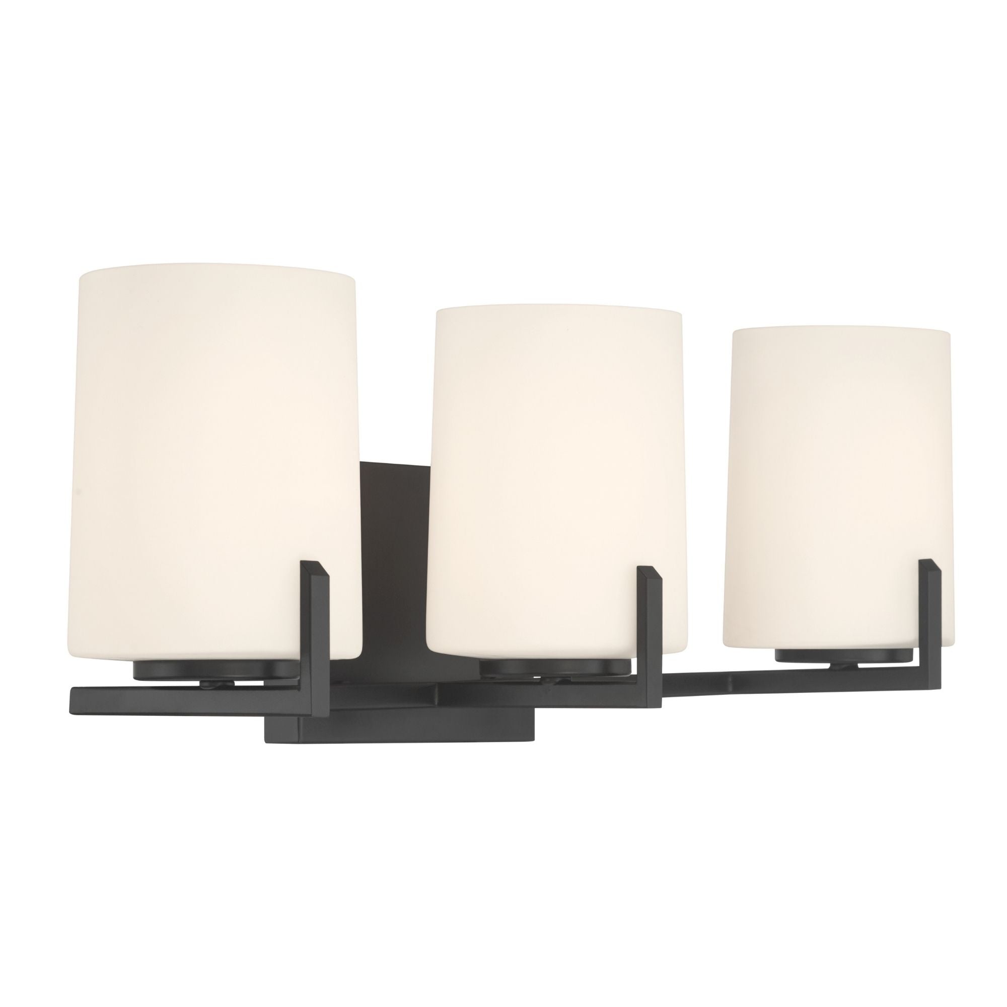 Minka-Lavery Mirelle 25 in. 3-Light Vanity, Dark Matte Black with Etched Opal Glass