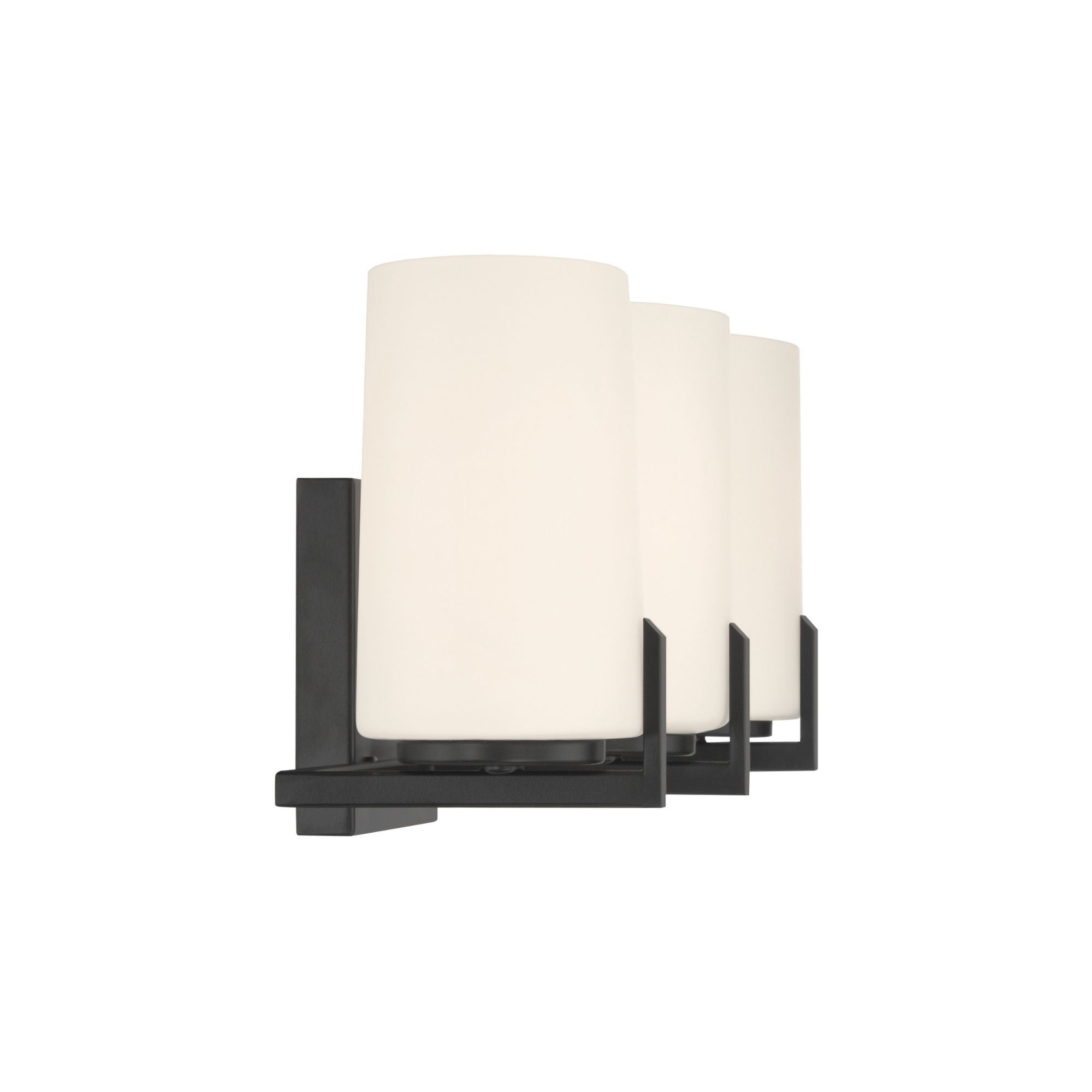 Minka-Lavery Mirelle 25 in. 3-Light Vanity, Dark Matte Black with Etched Opal Glass