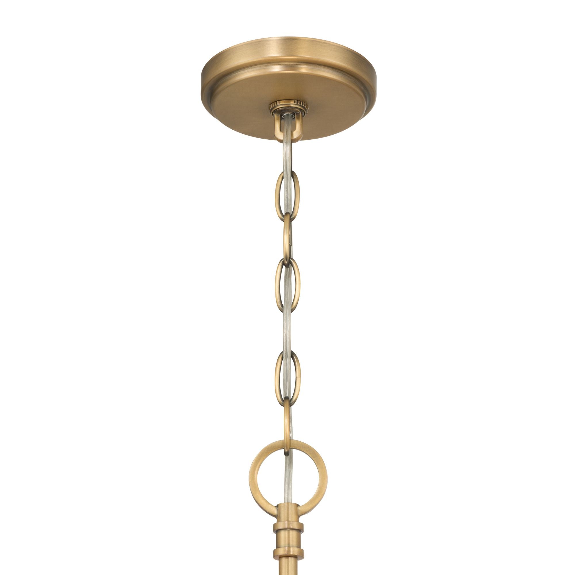 Minka-Lavery Molvene 33 in. 5-Light Chandelier, Legacy Brass with White Linen Shades