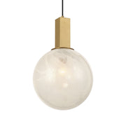 Minka-Lavery Narra 18.25 in. Pendant Light, Legacy Brass with White Bubble Glass Globe