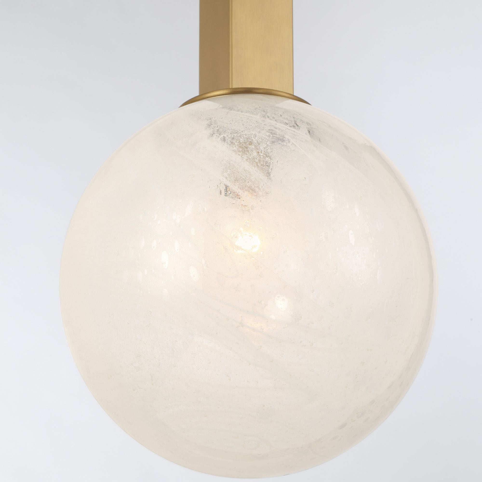 Minka-Lavery Narra 18.25 in. Pendant Light, Legacy Brass with White Bubble Glass Globe