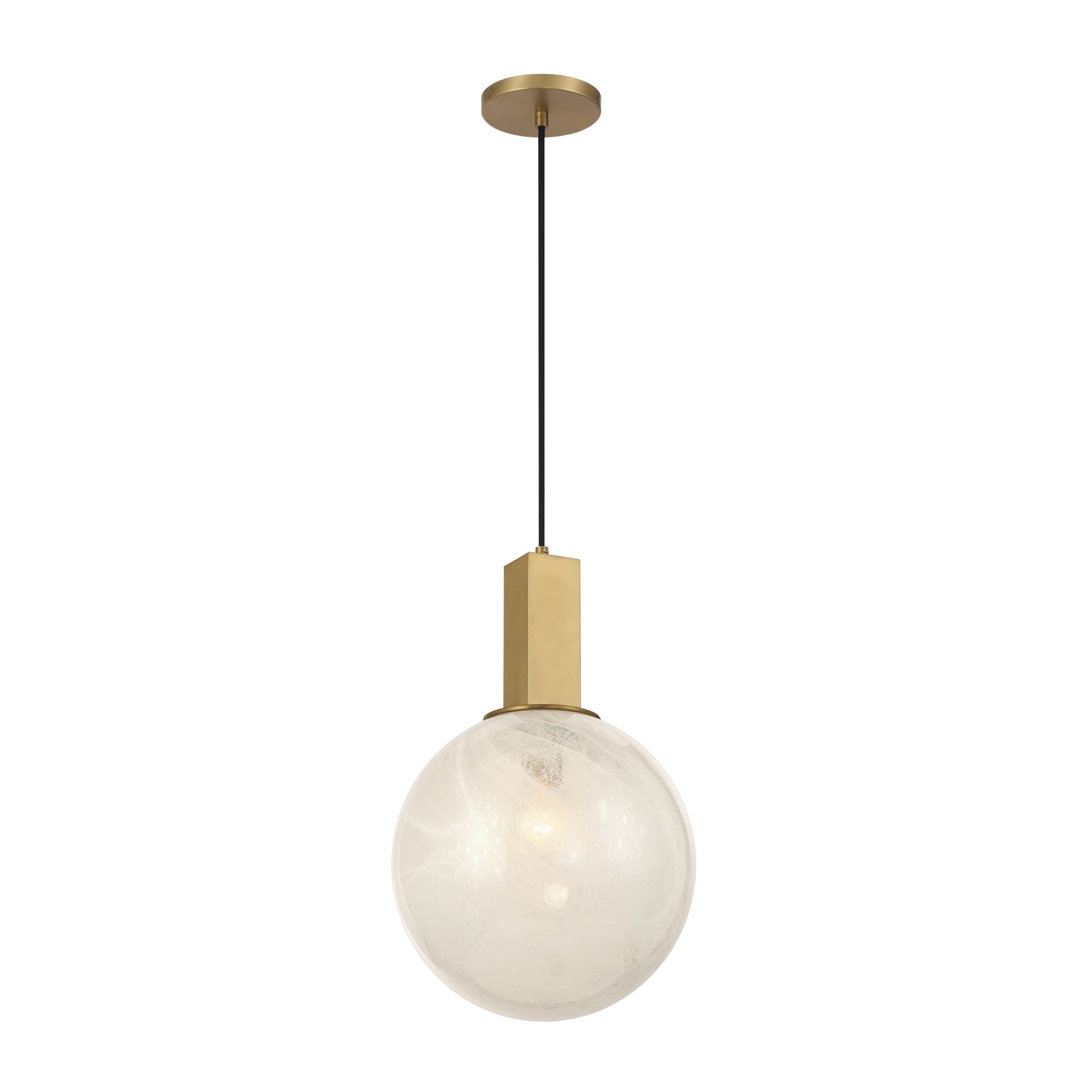 Minka-Lavery Narra 18.25 in. Pendant Light, Legacy Brass with White Bubble Glass Globe