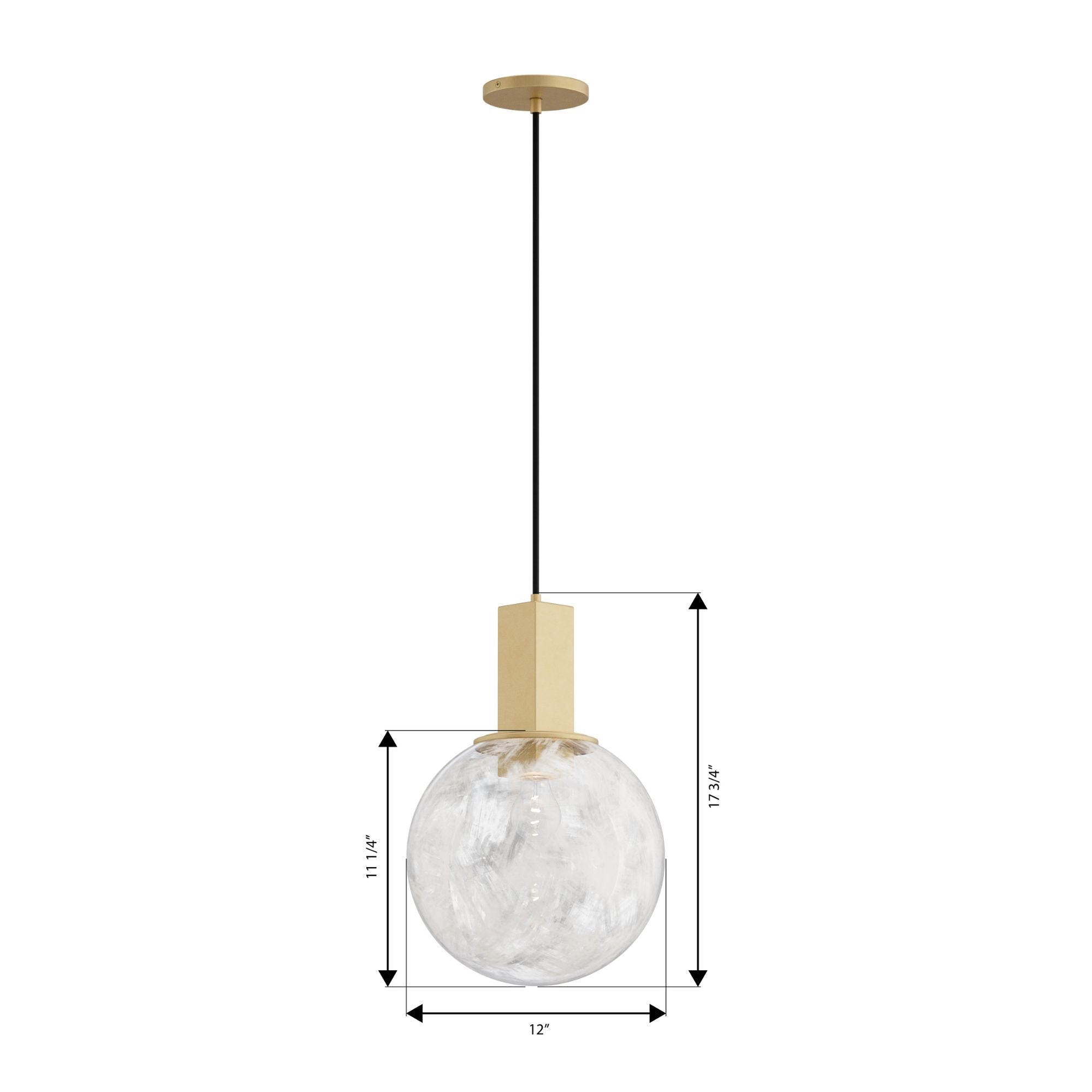 Minka-Lavery Narra 18.25 in. Pendant Light, Legacy Brass with White Bubble Glass Globe