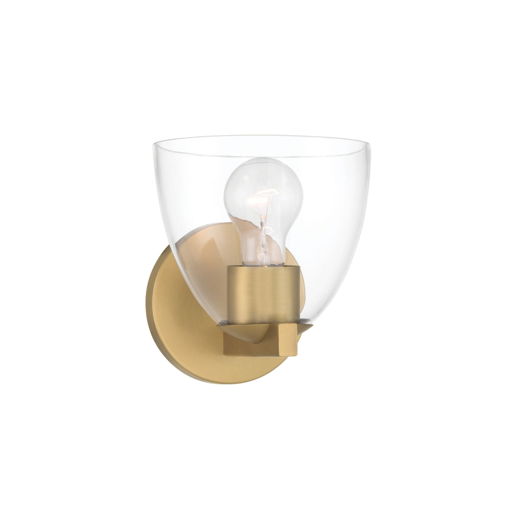 Minka-Lavery Noellea 7.5 in. Bathroom Vanity Light, Legacy Brass with Clear Glass Tapered Shade