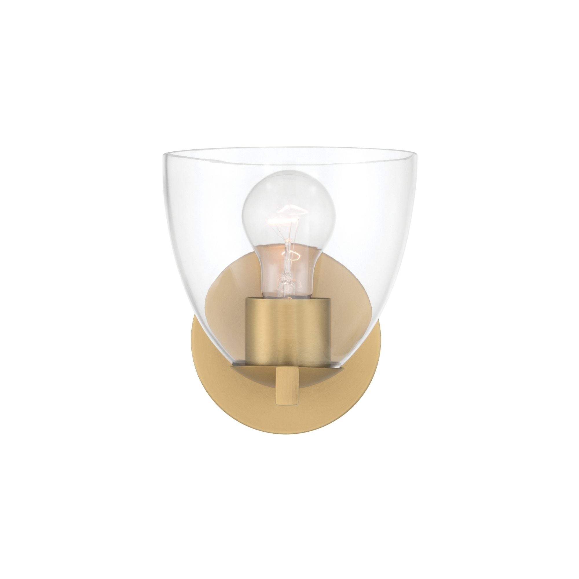 Minka-Lavery Noellea 7.5 in. Bathroom Vanity Light, Legacy Brass with Clear Glass Tapered Shade