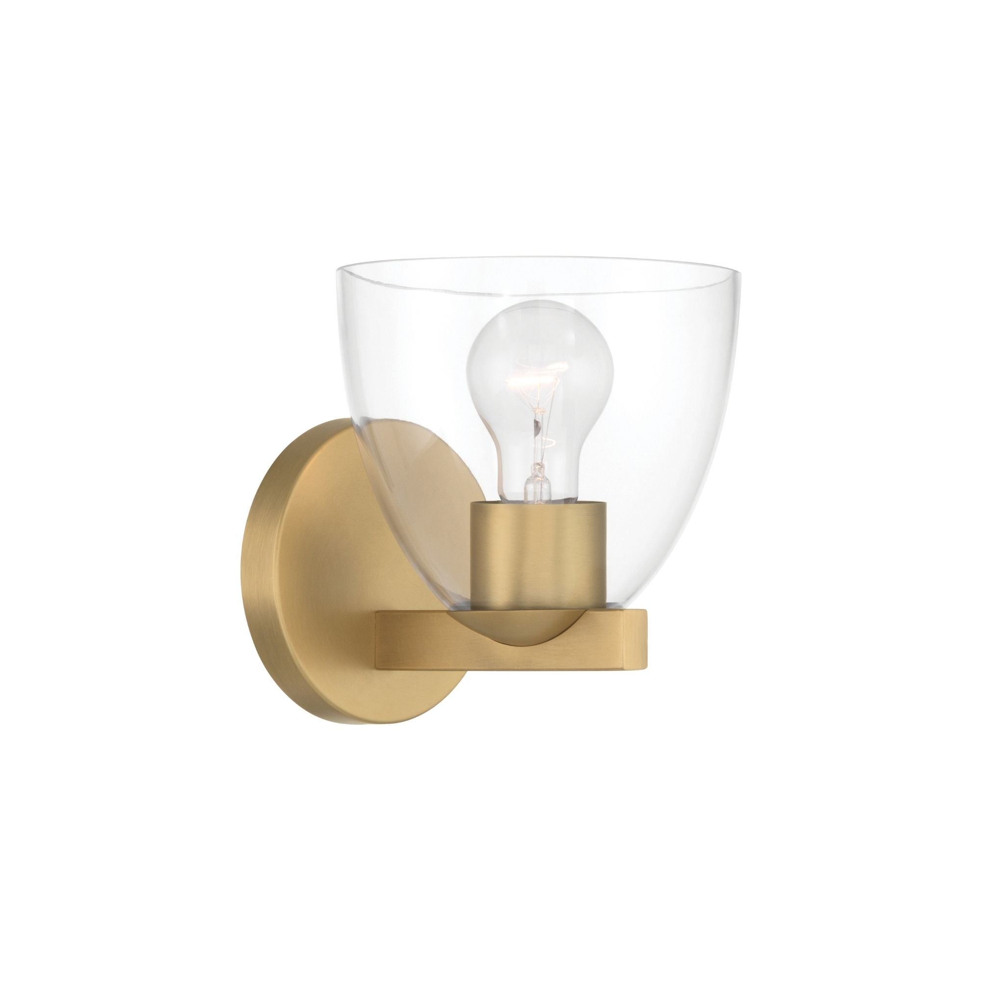 Minka-Lavery Noellea 7.5 in. Bathroom Vanity Light, Legacy Brass with Clear Glass Tapered Shade