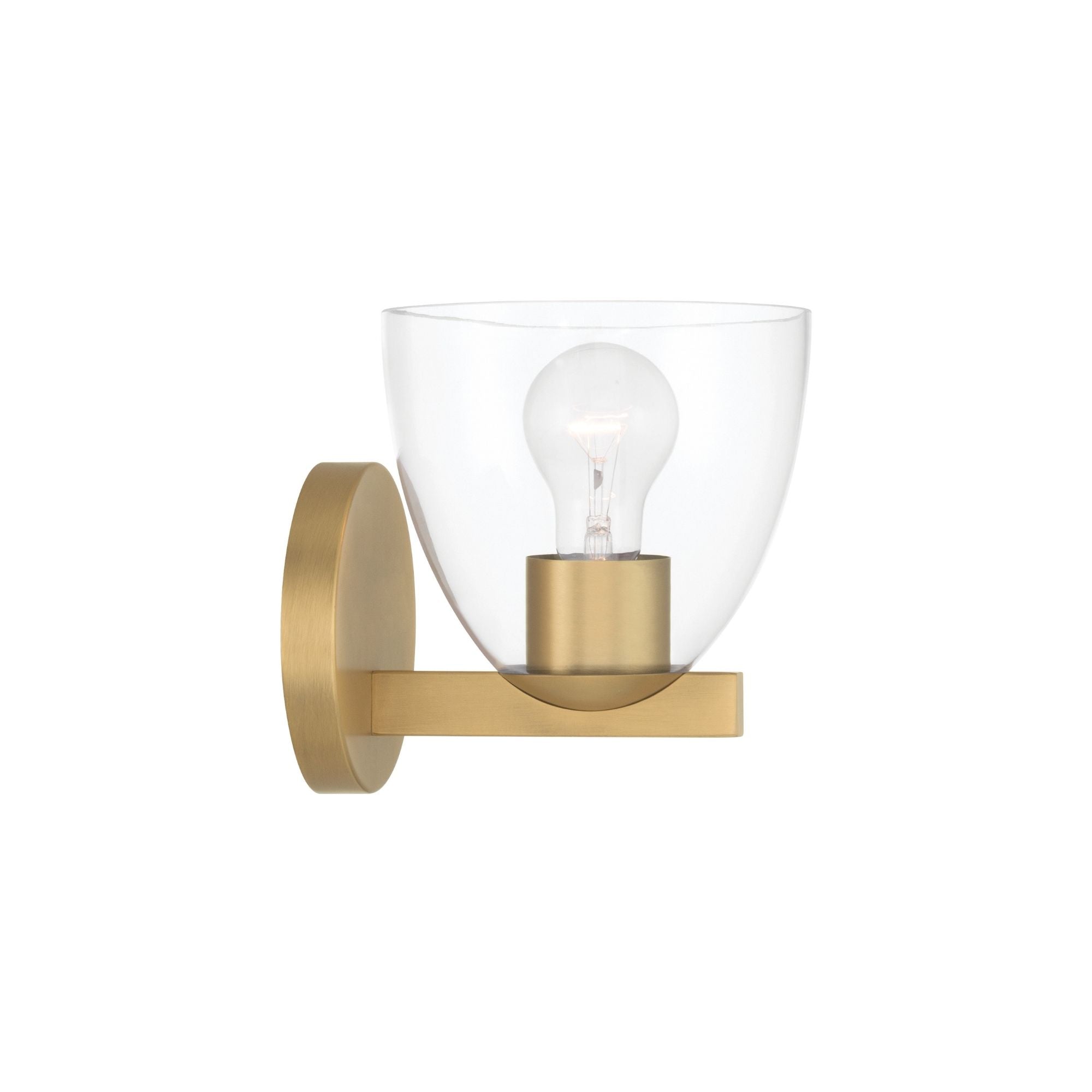 Minka-Lavery Noellea 7.5 in. Bathroom Vanity Light, Legacy Brass with Clear Glass Tapered Shade