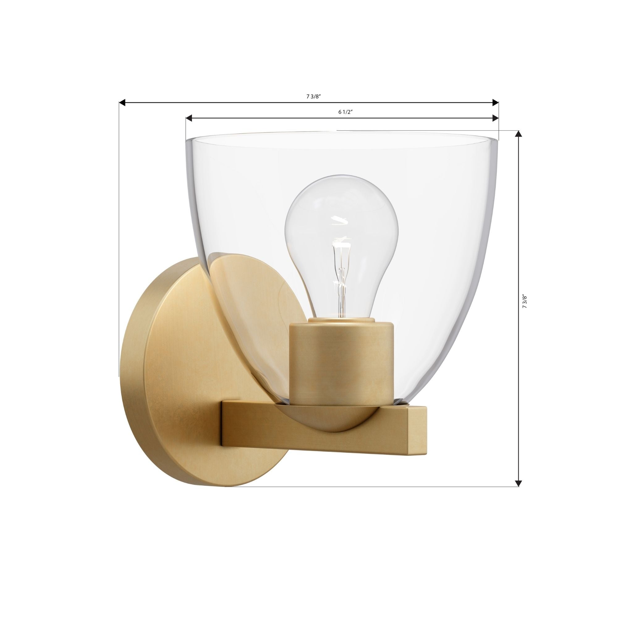 Minka-Lavery Noellea 7.5 in. Bathroom Vanity Light, Legacy Brass with Clear Glass Tapered Shade