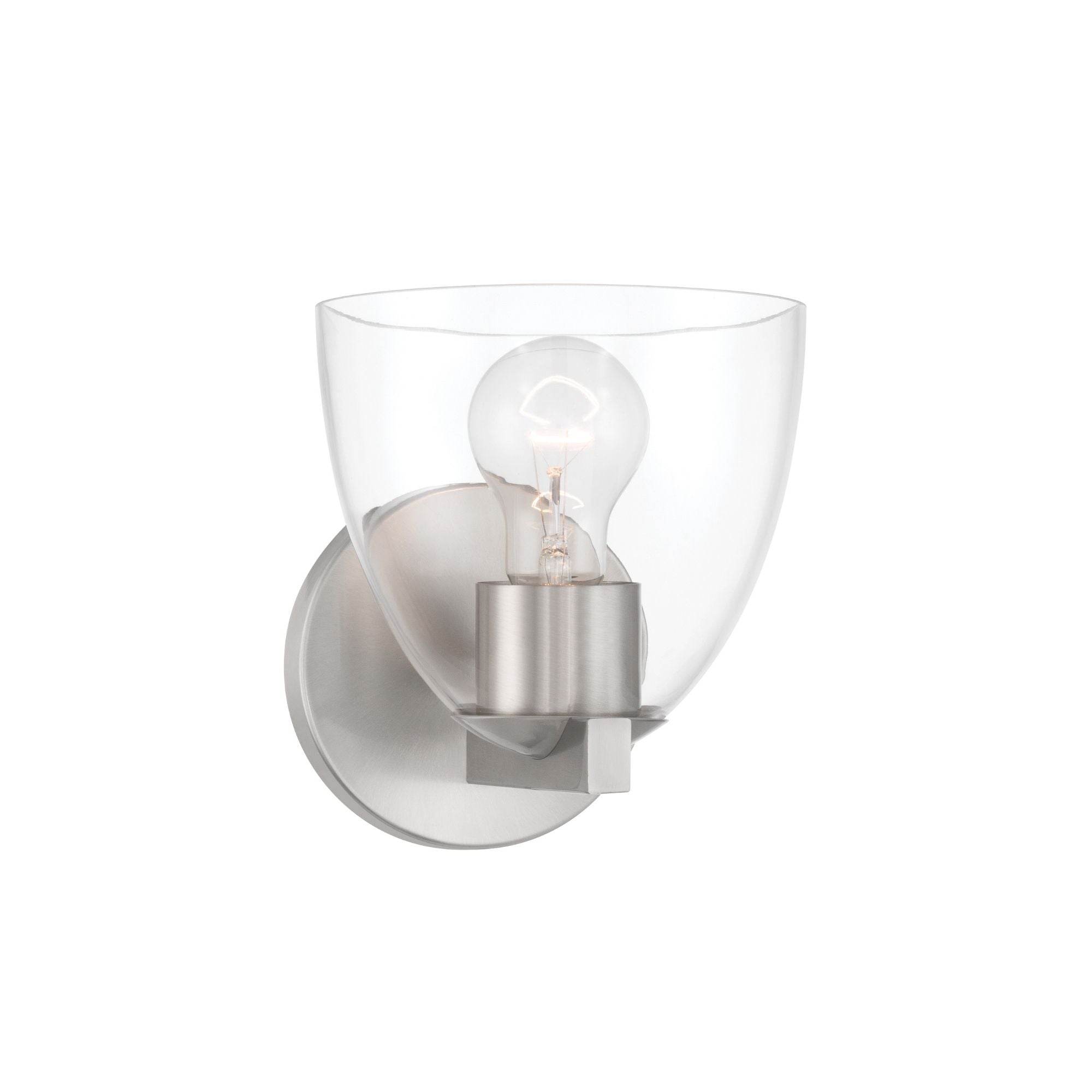 Minka-Lavery Noellea 7.5 in. Bathroom Vanity Light, Brushed Nickel with Clear Tapered Glass