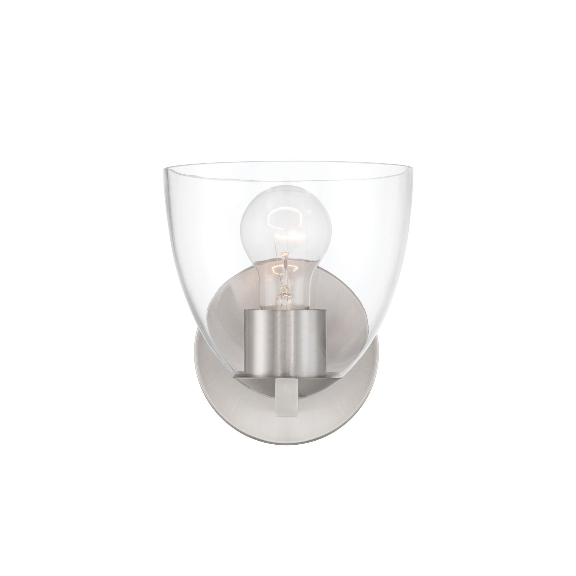 Minka-Lavery Noellea 7.5 in. Bathroom Vanity Light, Brushed Nickel with Clear Tapered Glass