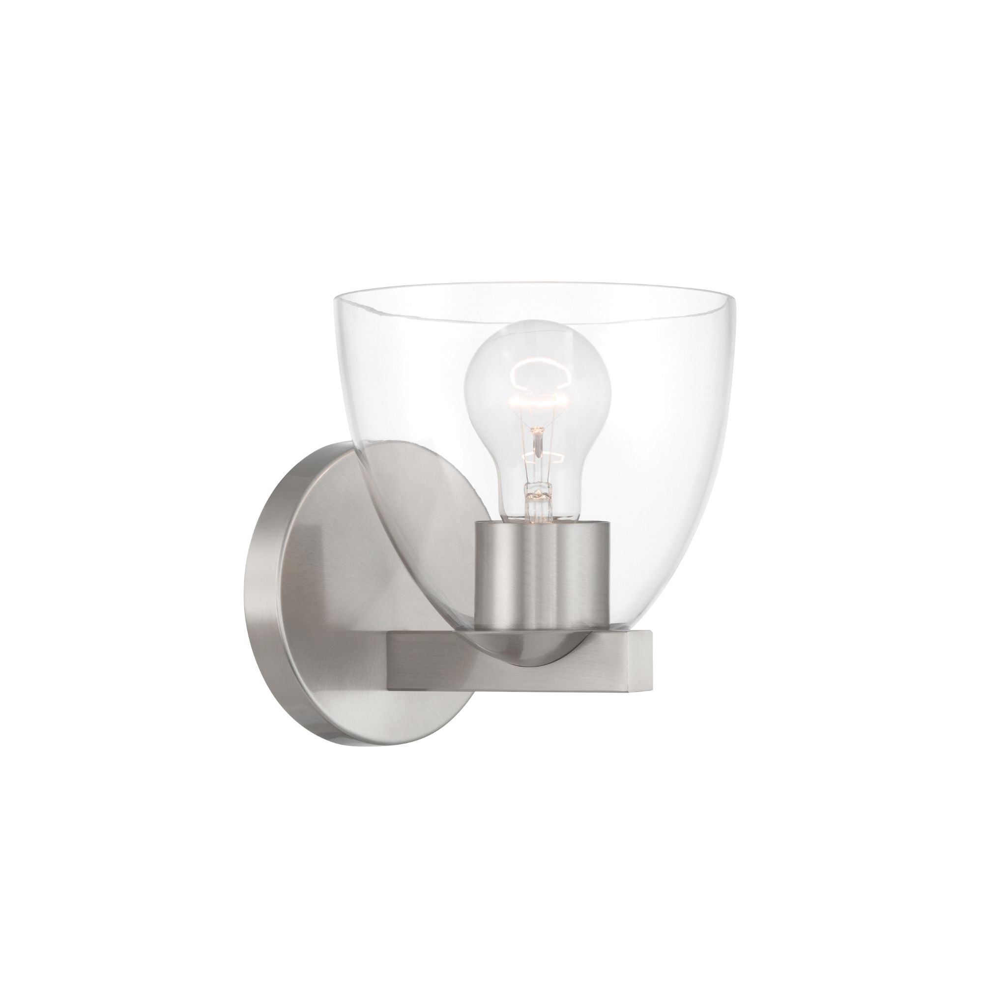 Minka-Lavery Noellea 7.5 in. Bathroom Vanity Light, Brushed Nickel with Clear Tapered Glass