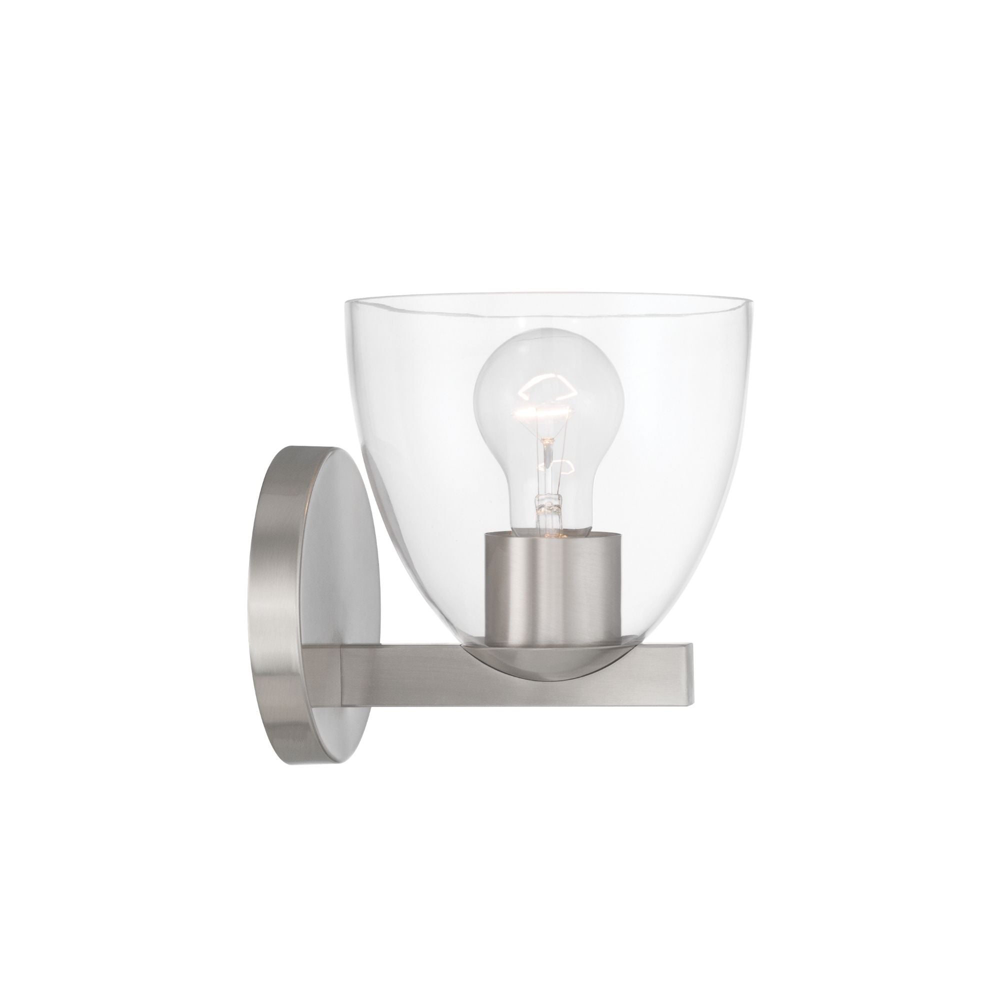 Minka-Lavery Noellea 7.5 in. Bathroom Vanity Light, Brushed Nickel with Clear Tapered Glass