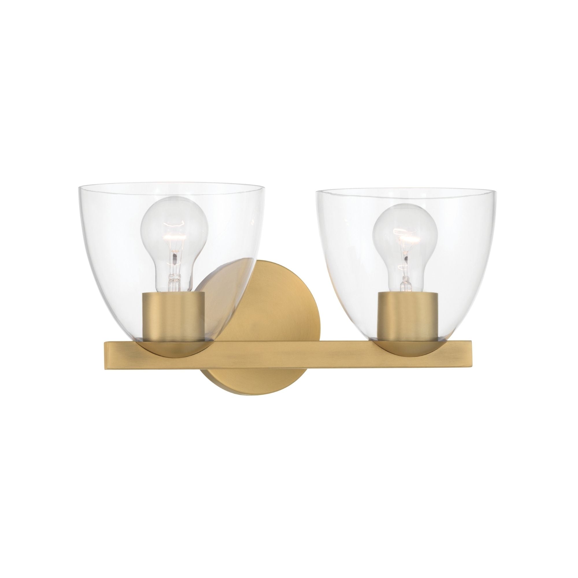 Minka-Lavery Noellea 15.25 in. 2-Light Vanity, Legacy Brass with Clear Tapered Glass