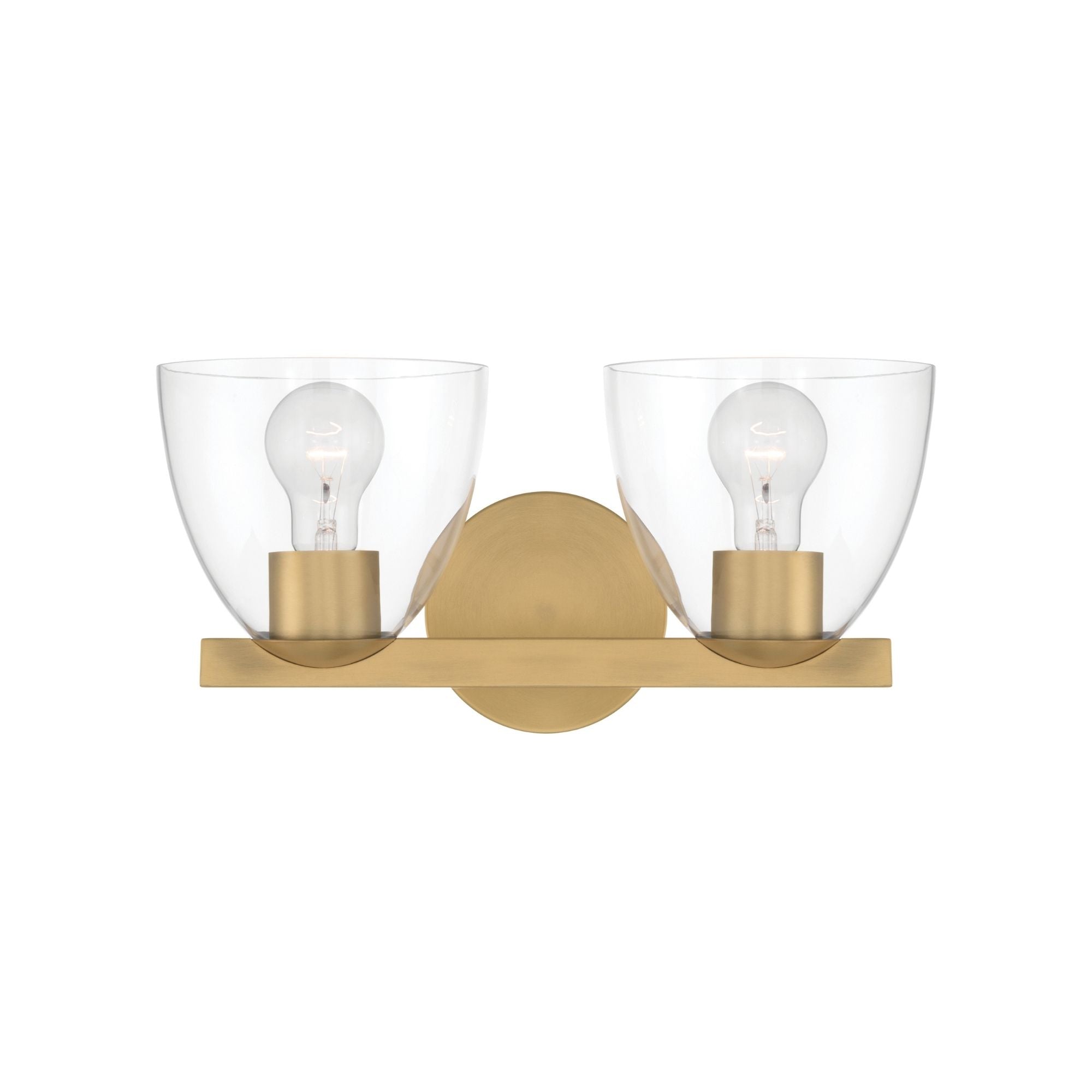 Minka-Lavery Noellea 15.25 in. 2-Light Vanity, Legacy Brass with Clear Tapered Glass