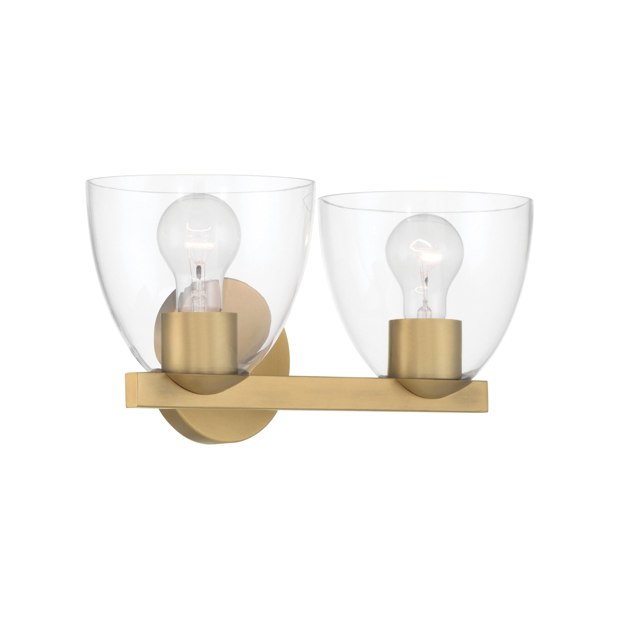 Minka-Lavery Noellea 15.25 in. 2-Light Vanity, Legacy Brass with Clear Tapered Glass