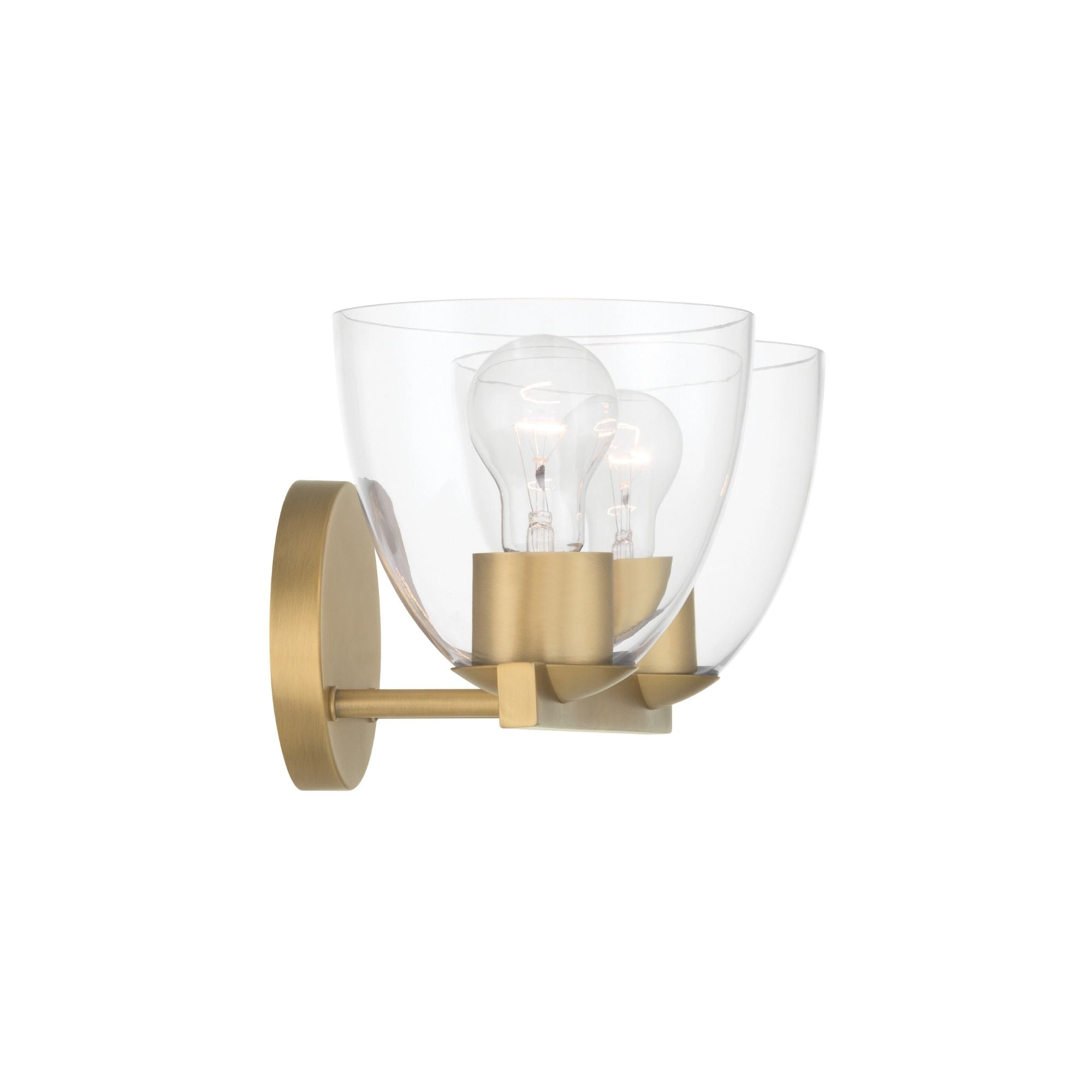 Minka-Lavery Noellea 15.25 in. 2-Light Vanity, Legacy Brass with Clear Tapered Glass