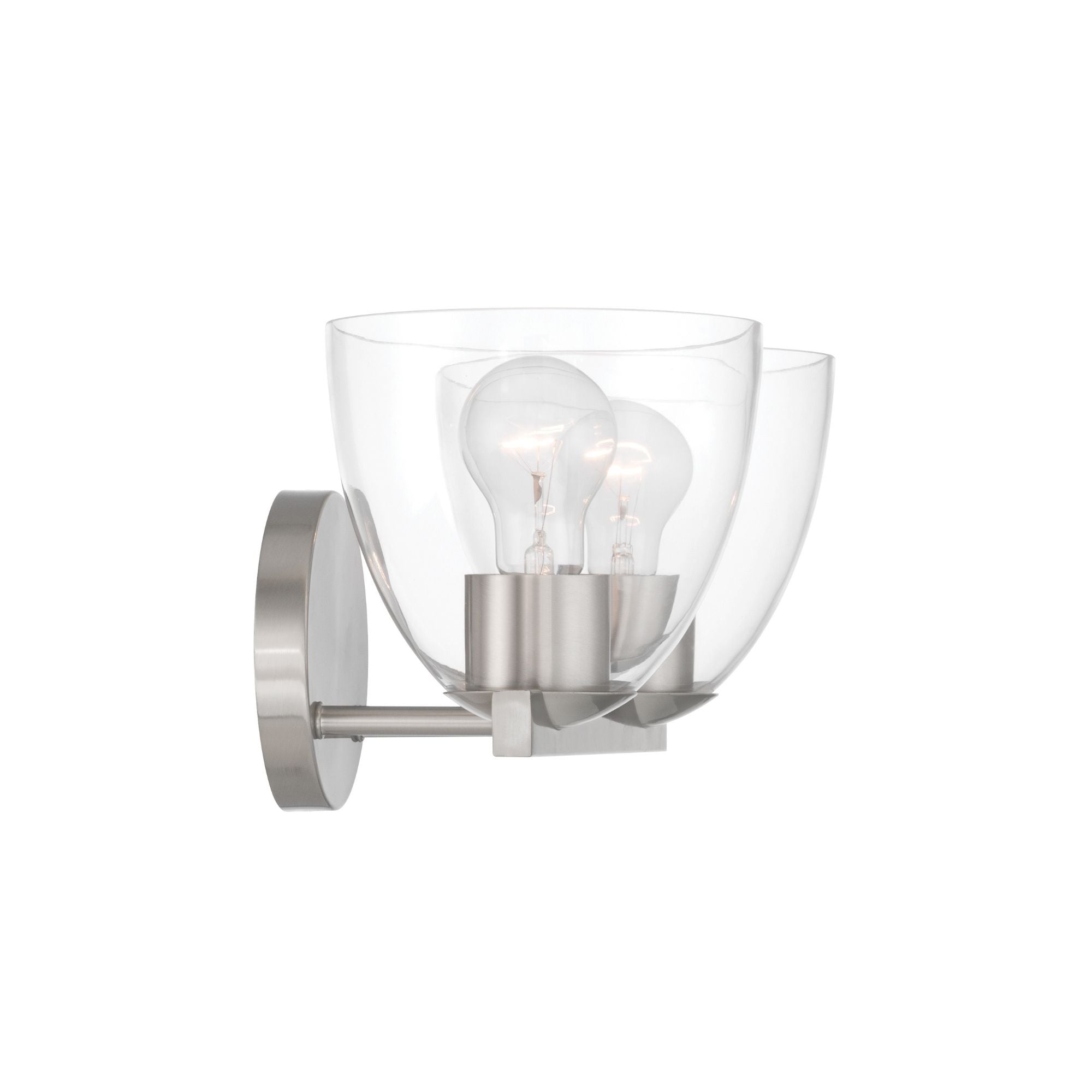 Minka-Lavery Noellea 15.25 in. 2-Light Vanity, Brushed Nickel with Clear Tapered Glass