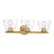 Minka-Lavery Noellea 23.5 in. 3-Light Vanity, Legacy Brass with Clear Tapered Glass