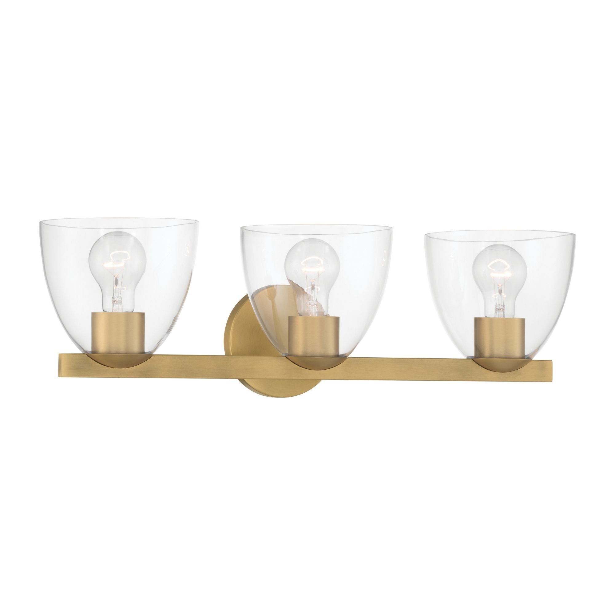 Minka-Lavery Noellea 23.5 in. 3-Light Vanity, Legacy Brass with Clear Tapered Glass