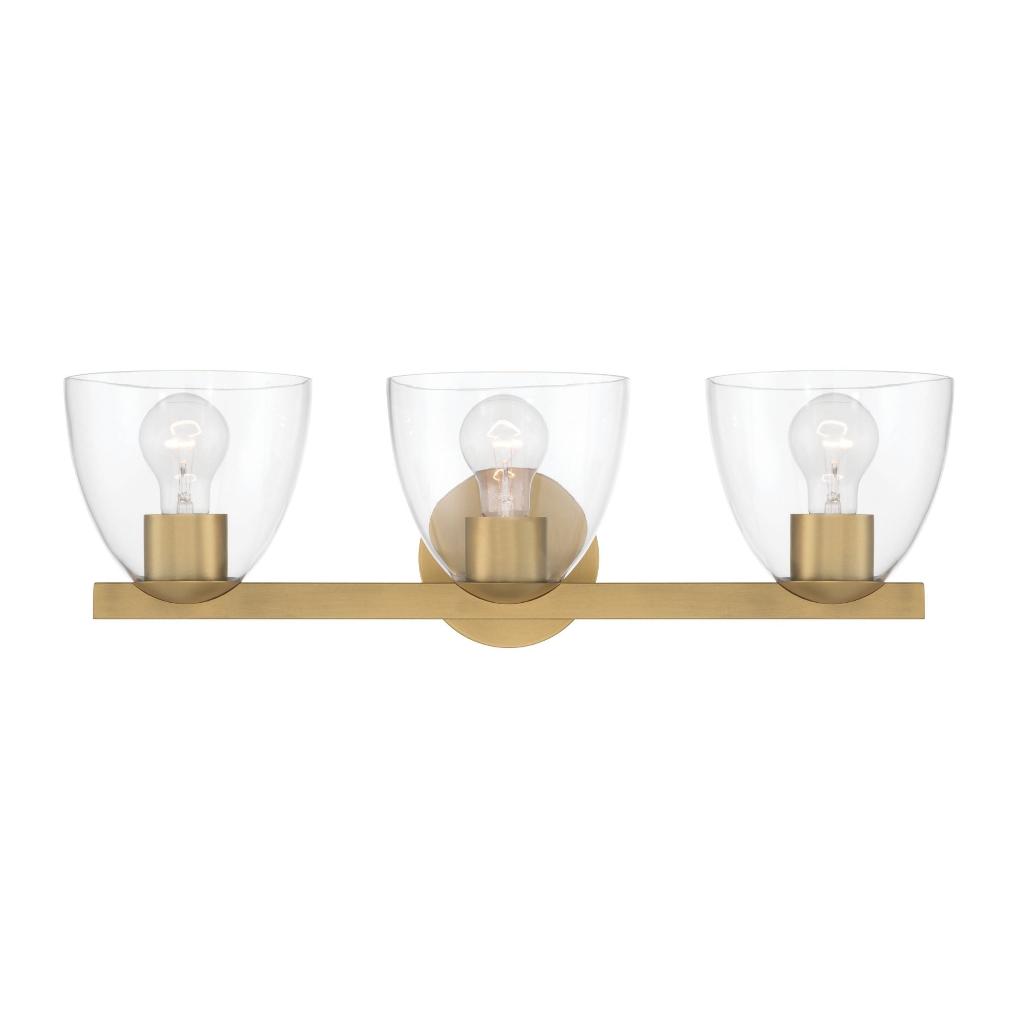 Minka-Lavery Noellea 23.5 in. 3-Light Vanity, Legacy Brass with Clear Tapered Glass