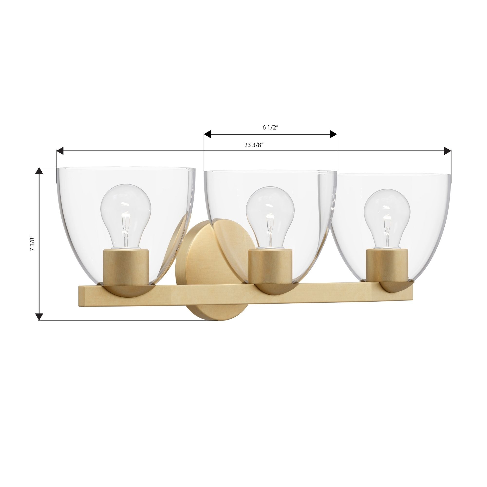 Minka-Lavery Noellea 23.5 in. 3-Light Vanity, Legacy Brass with Clear Tapered Glass