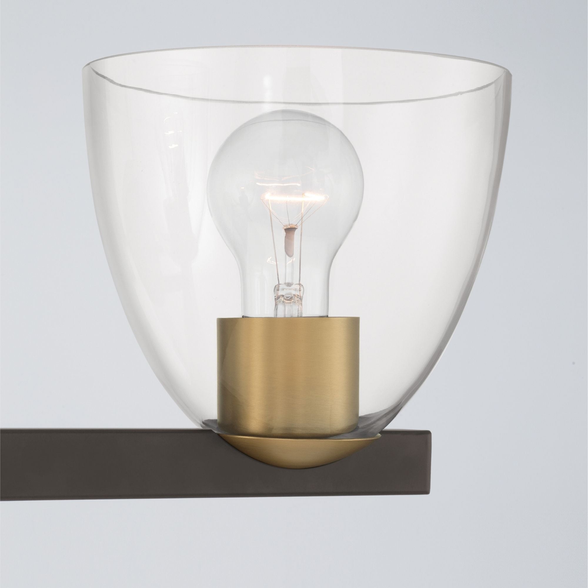Minka-Lavery Noellea 23.5 in. 3-Light Vanity, Dark Bronze & Legacy Brass with Clear Tapered Glass
