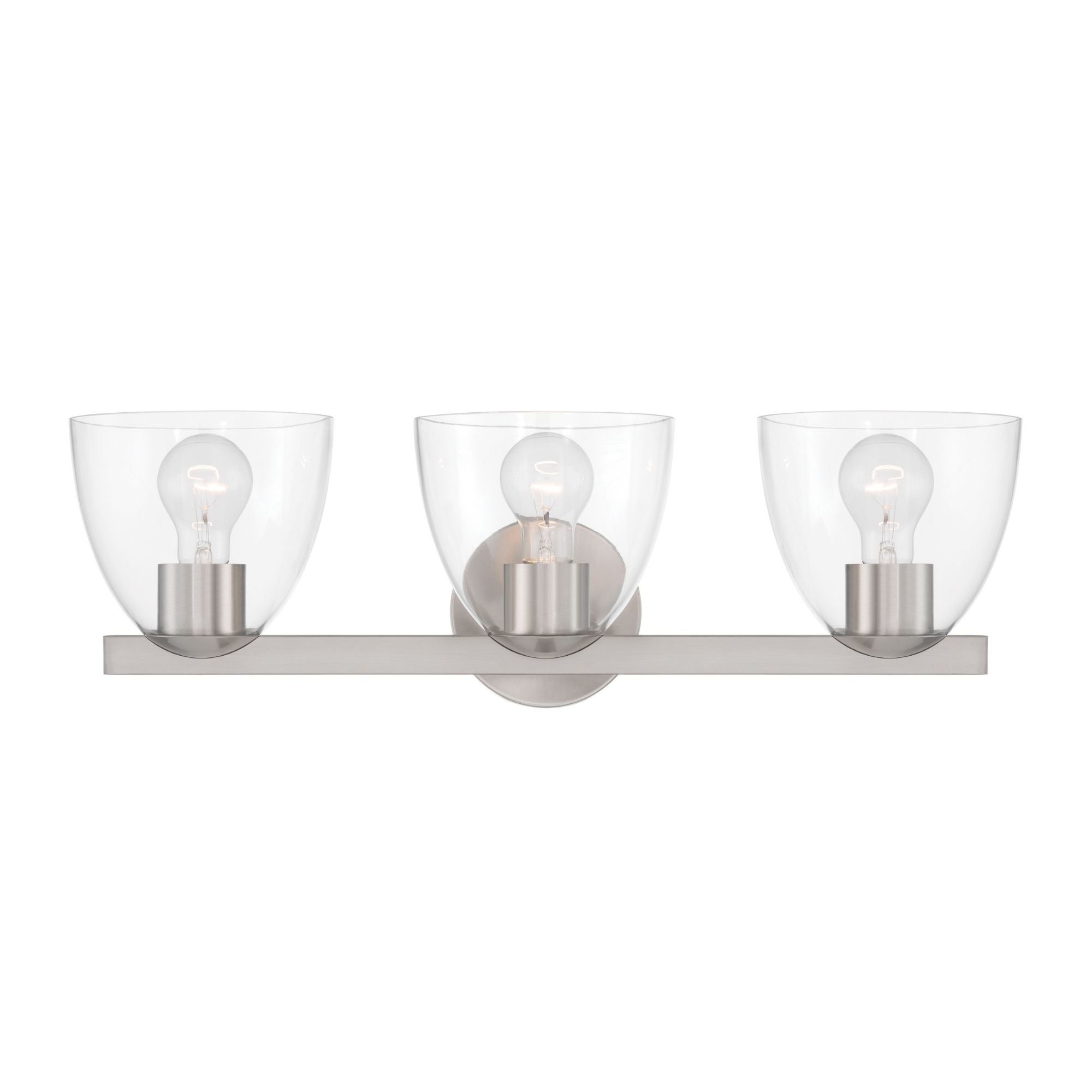 Minka-Lavery Noellea 23.5 in. 3-Light Vanity, Brushed Nickel with Clear Tapered Glass