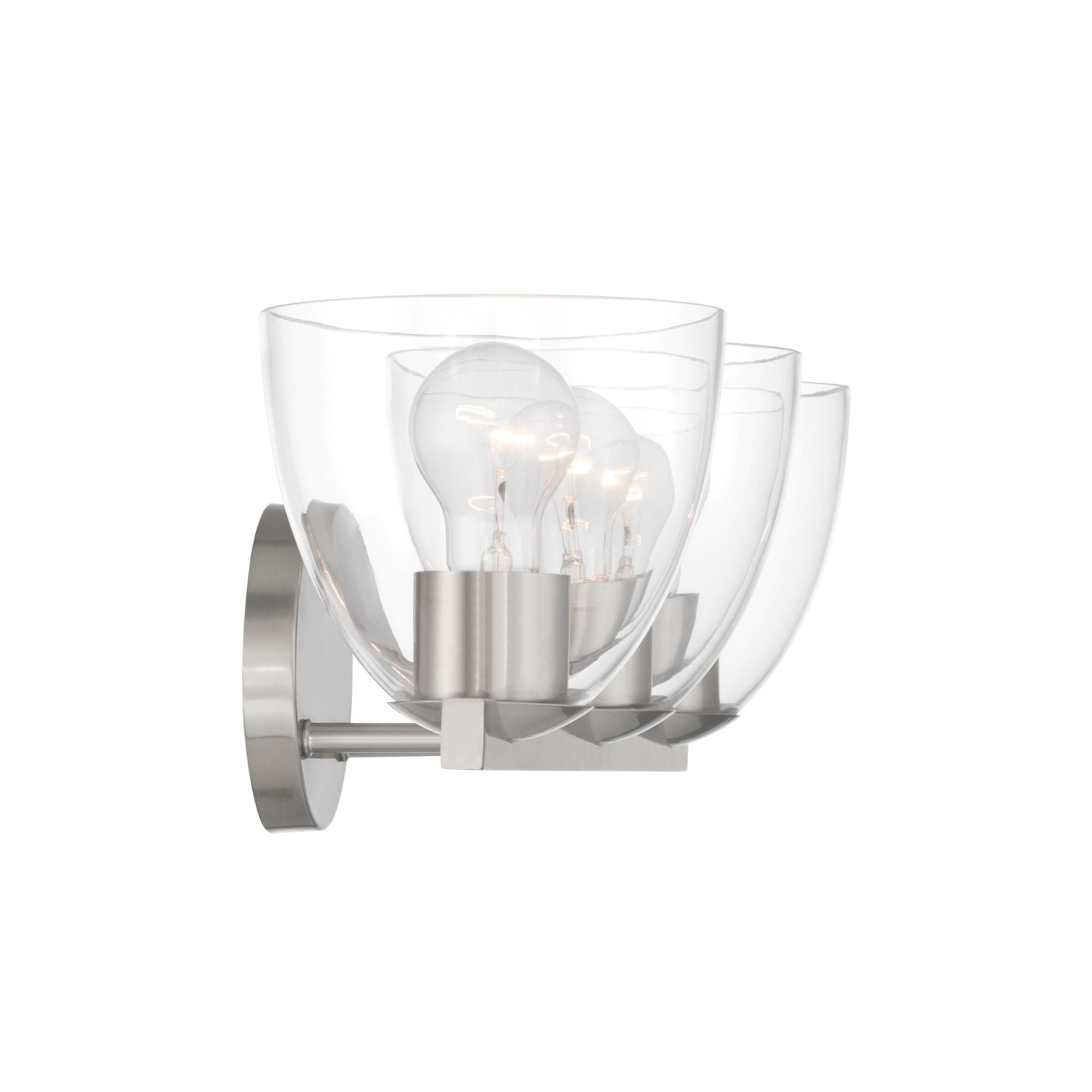 Minka-Lavery Noellea 23.5 in. 3-Light Vanity, Brushed Nickel with Clear Tapered Glass