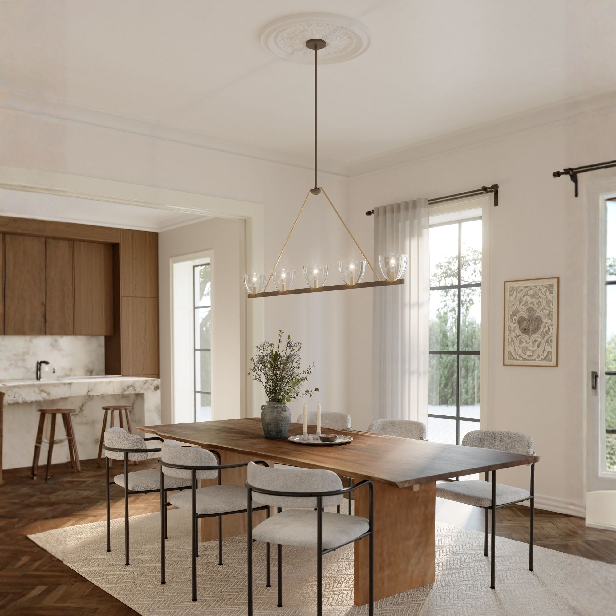 Minka-Lavery Noellea 12727-796 Dark Bronze & Legacy Brass Linear
