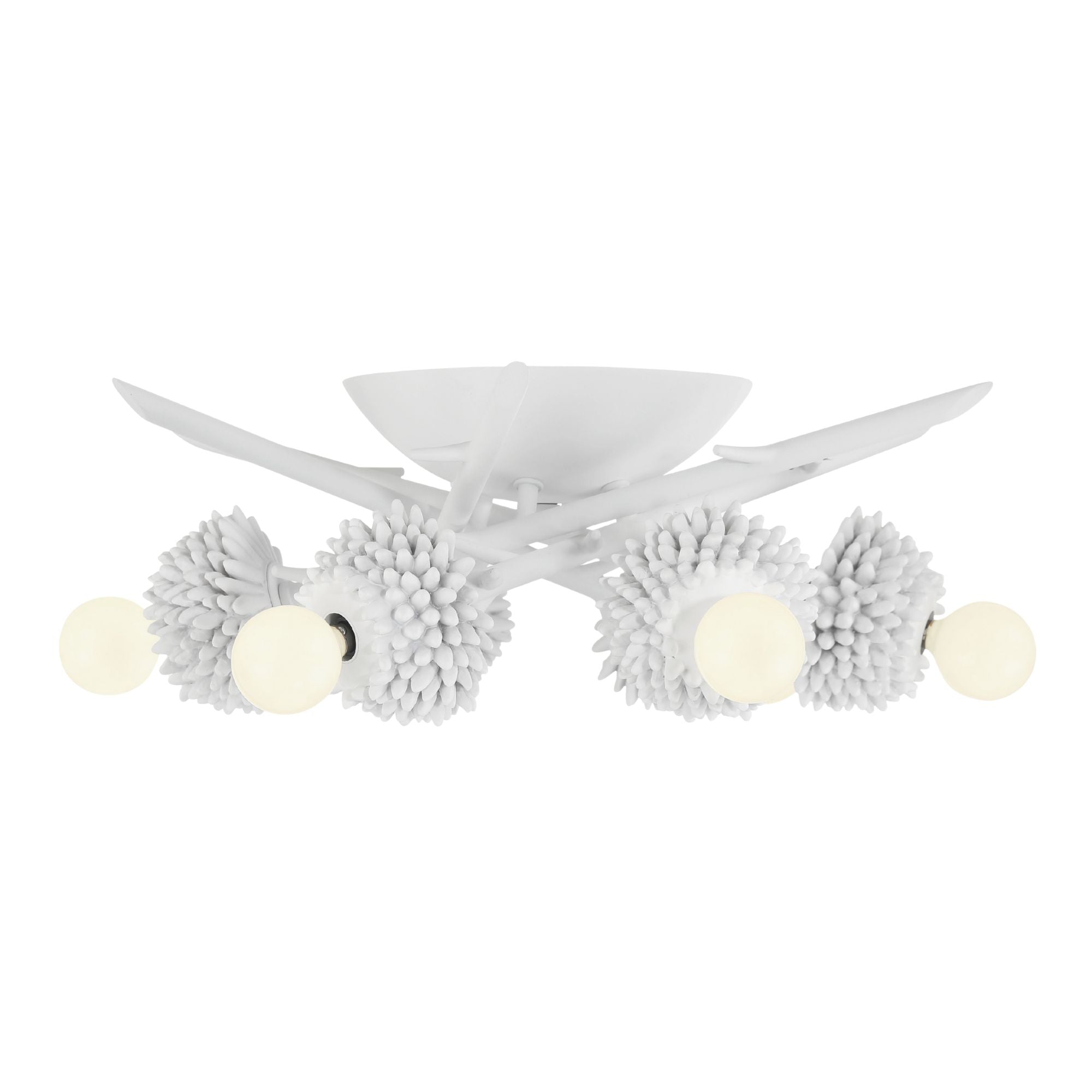 North Fork 19" 6-Light Flush Mount, Sand White Finish