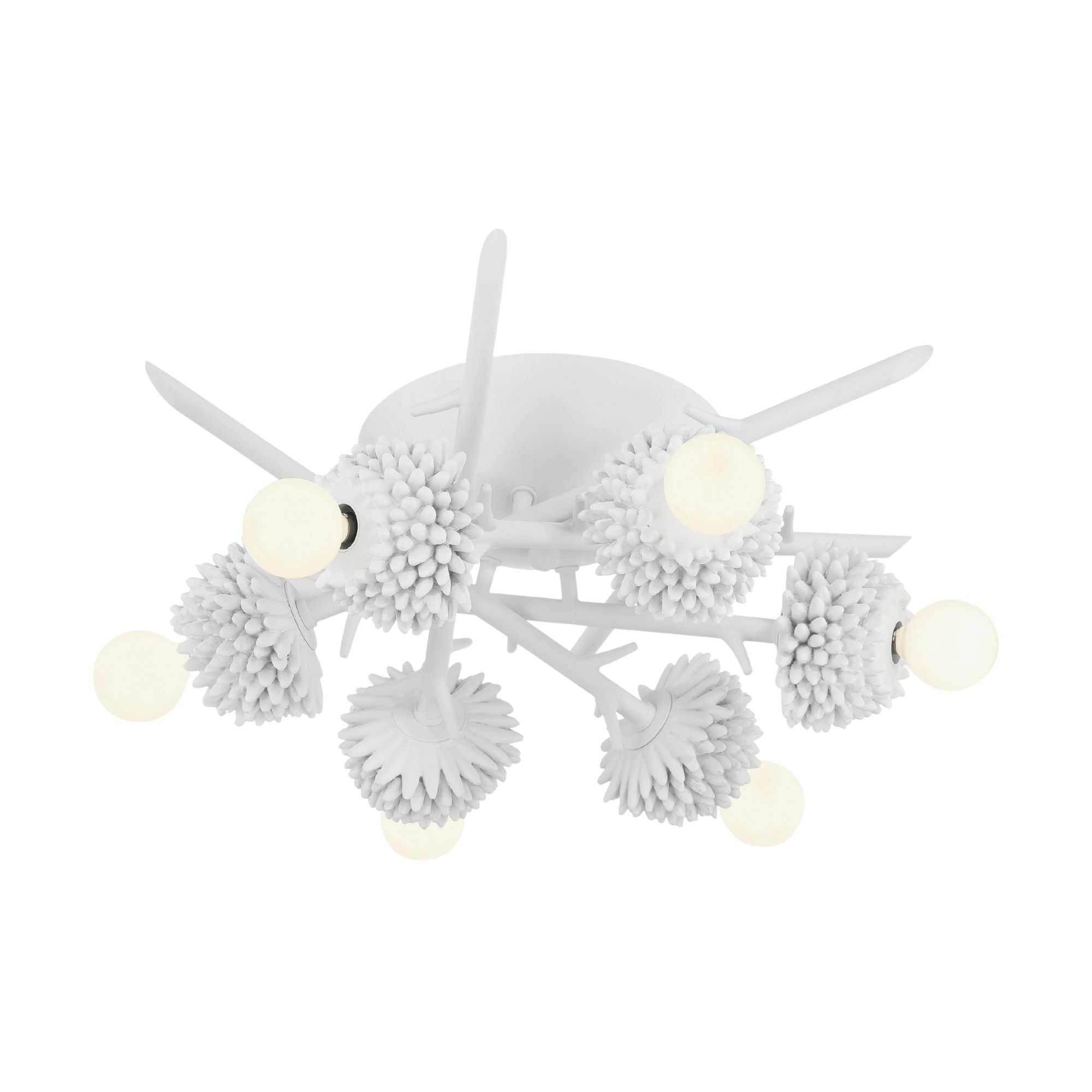 North Fork 19" 6-Light Flush Mount, Sand White Finish
