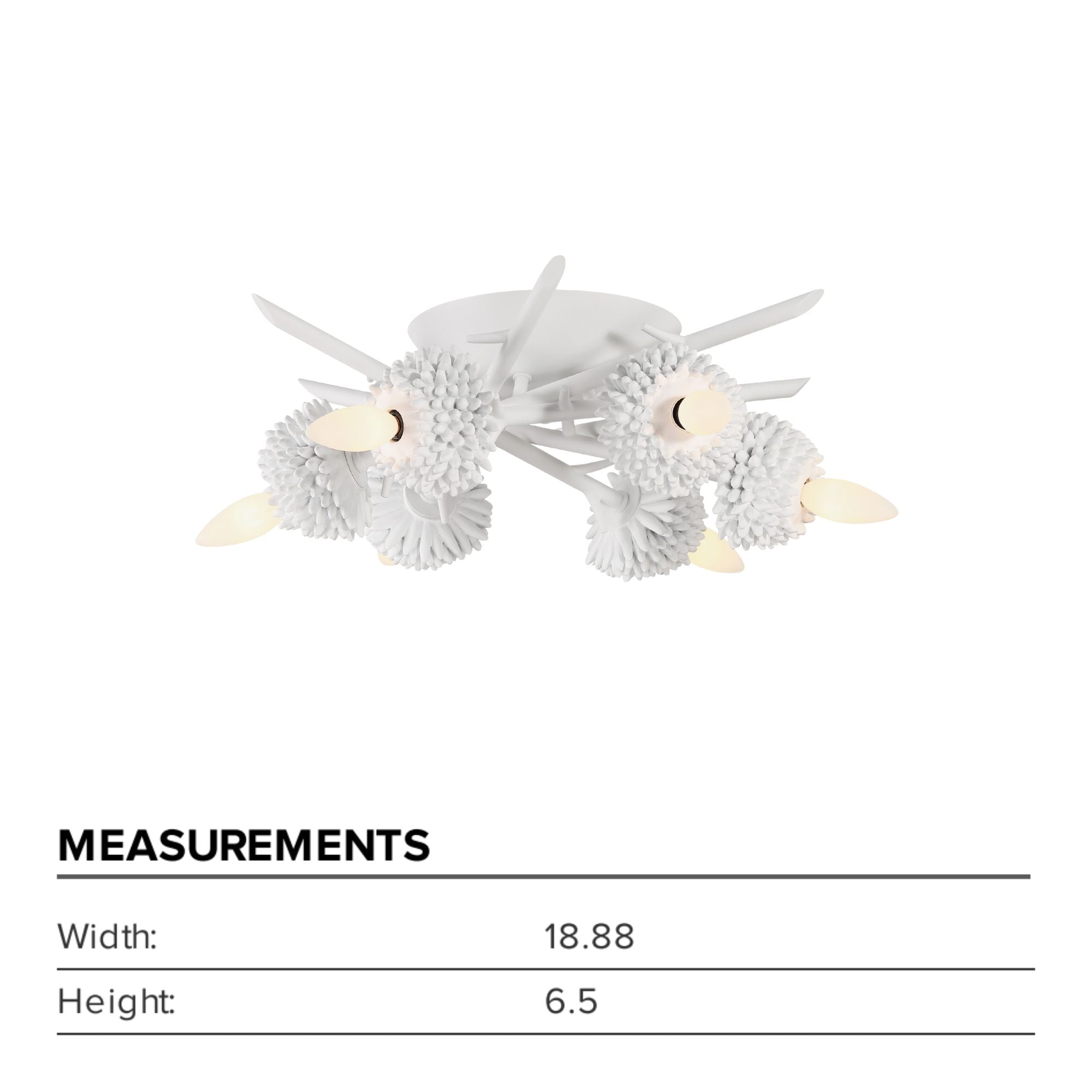 North Fork 19" 6-Light Flush Mount, Sand White Finish