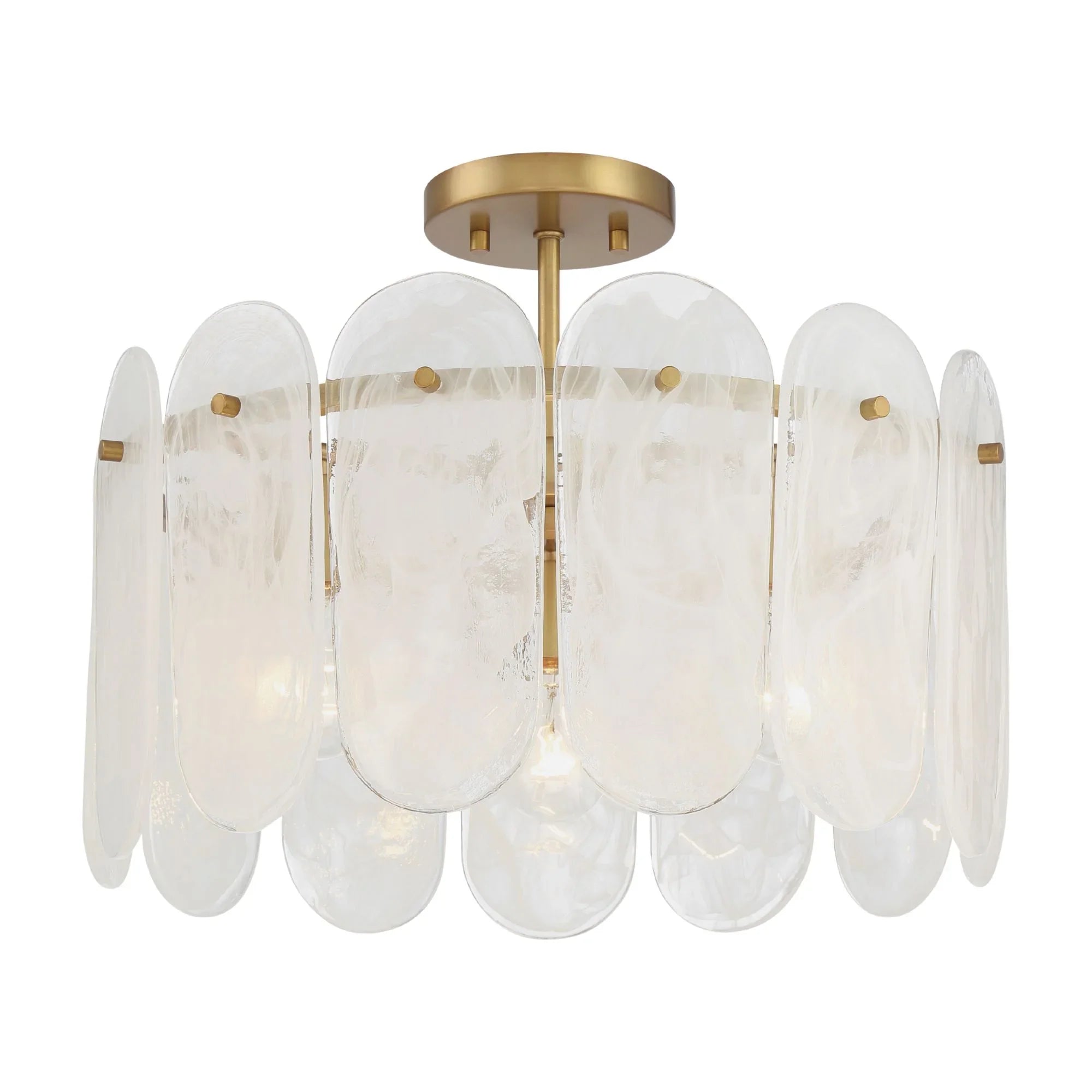 Oldmill 18" 3-Light Semi-Flush Mount, Legacy Brass Finish