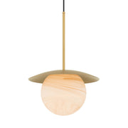 Minka-Lavery Olenne 21.75 in. Pendant Light, Legacy Brass with Etched Amber Swirl Glass Globe