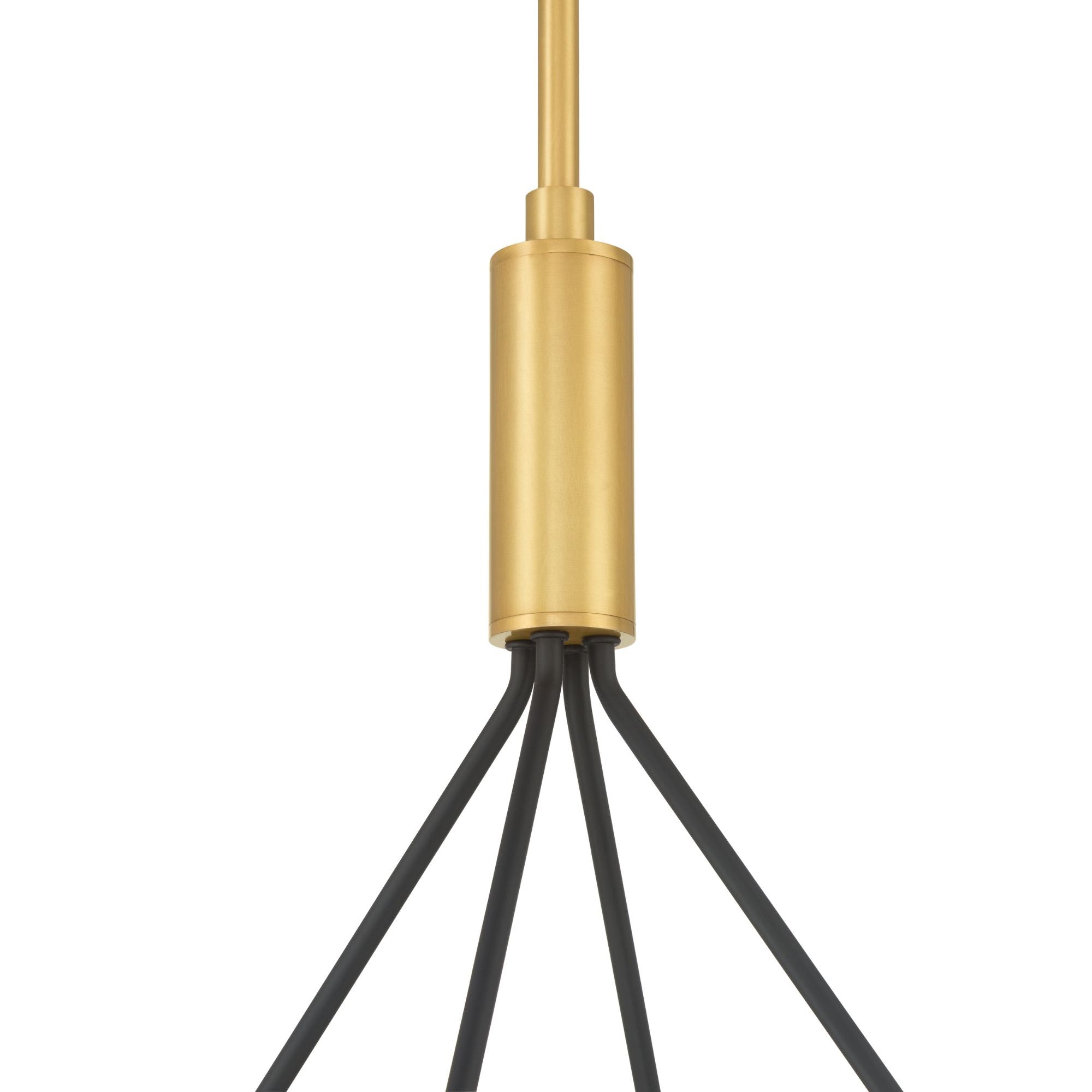 Minka-Lavery Olenne 42 in. 8-Light Pendant, Legacy Brass & Dark Matte Black with Etched Amber Swirl Glass Globes