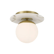 Orban 9" Semi-Flush Mount, Soft Brass Finish