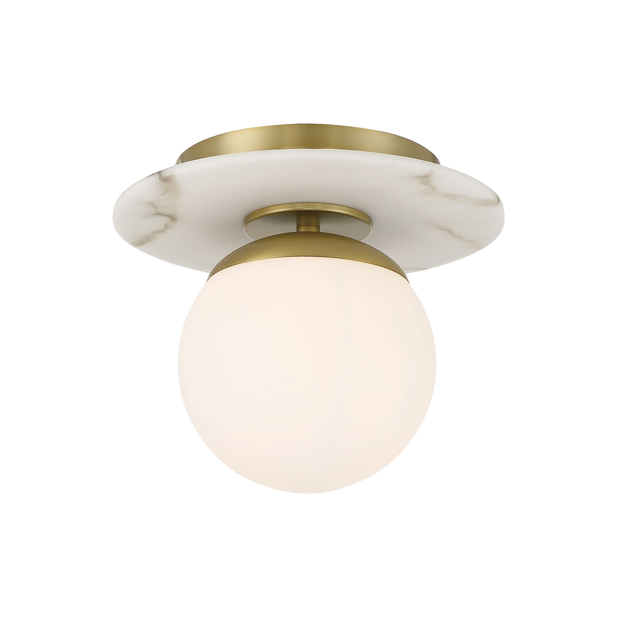 Orban 9" Semi-Flush Mount, Soft Brass Finish