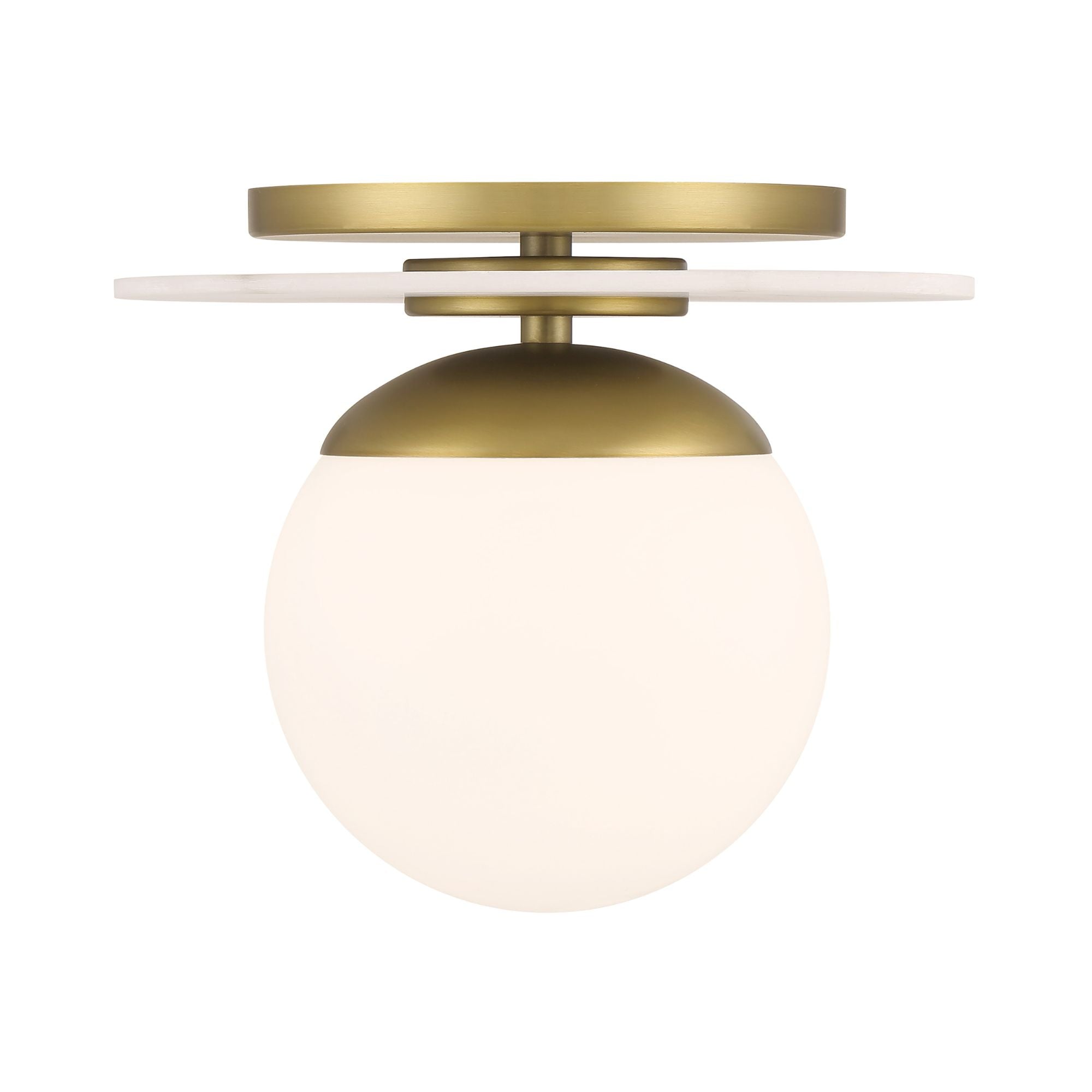 Orban 9" Semi-Flush Mount, Soft Brass Finish