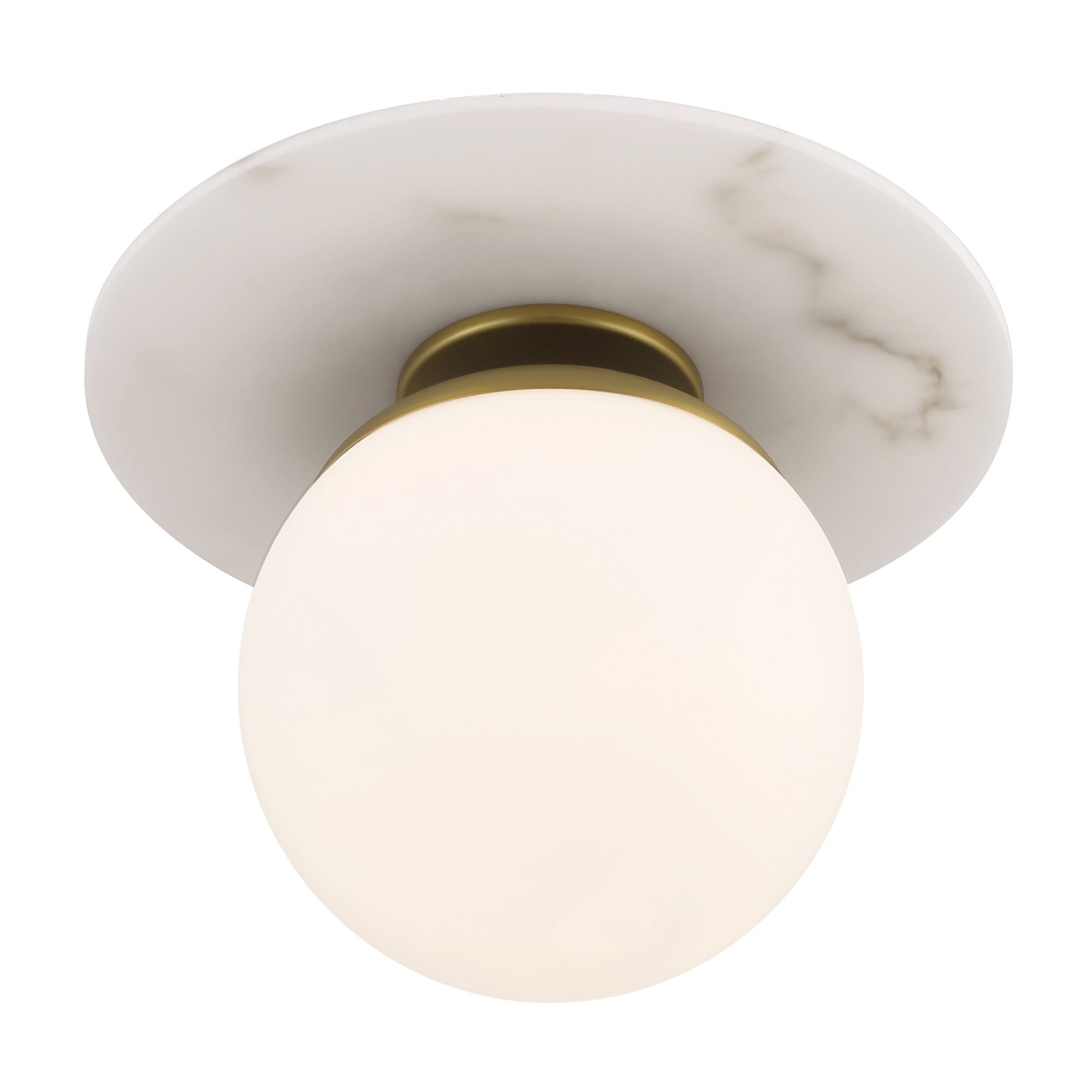 Orban 9" Semi-Flush Mount, Soft Brass Finish