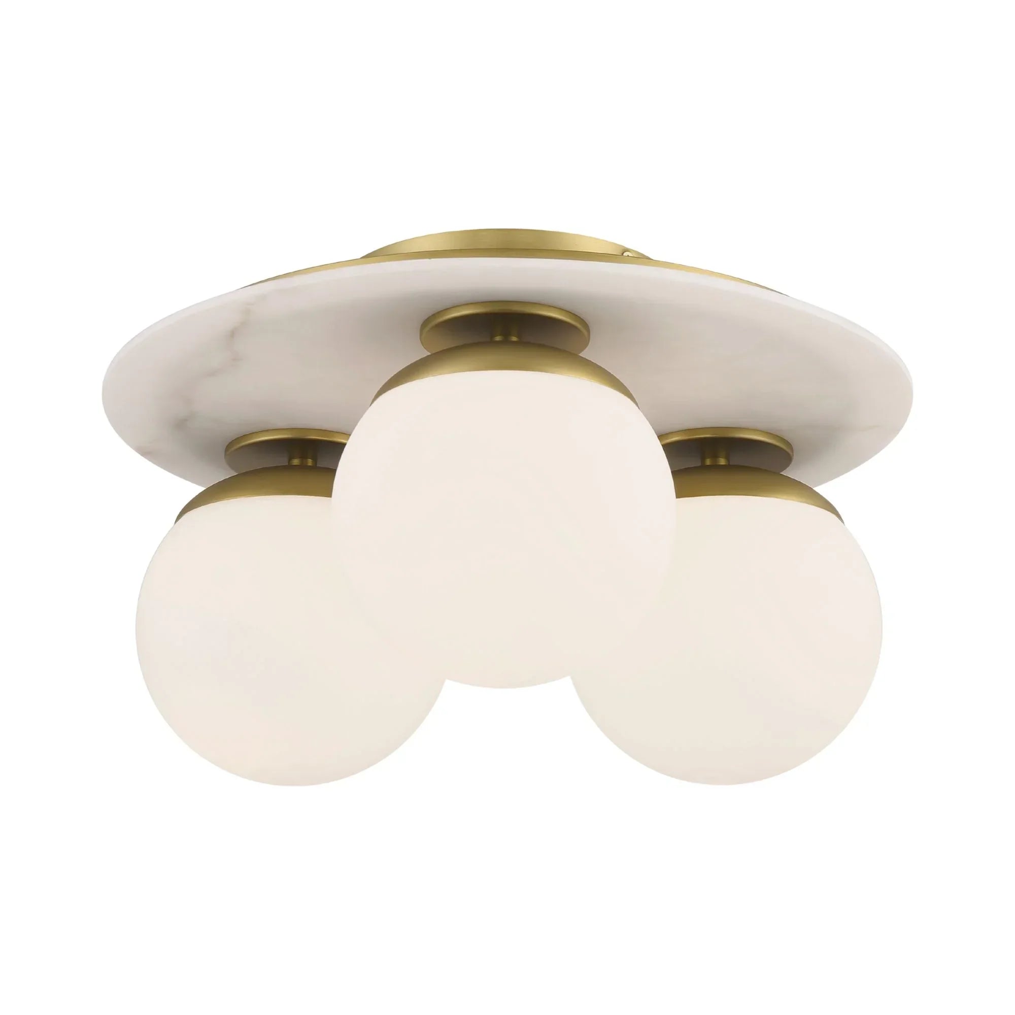 Orban 15" 3-Light Semi-Flush Mount, Soft Brass Finish