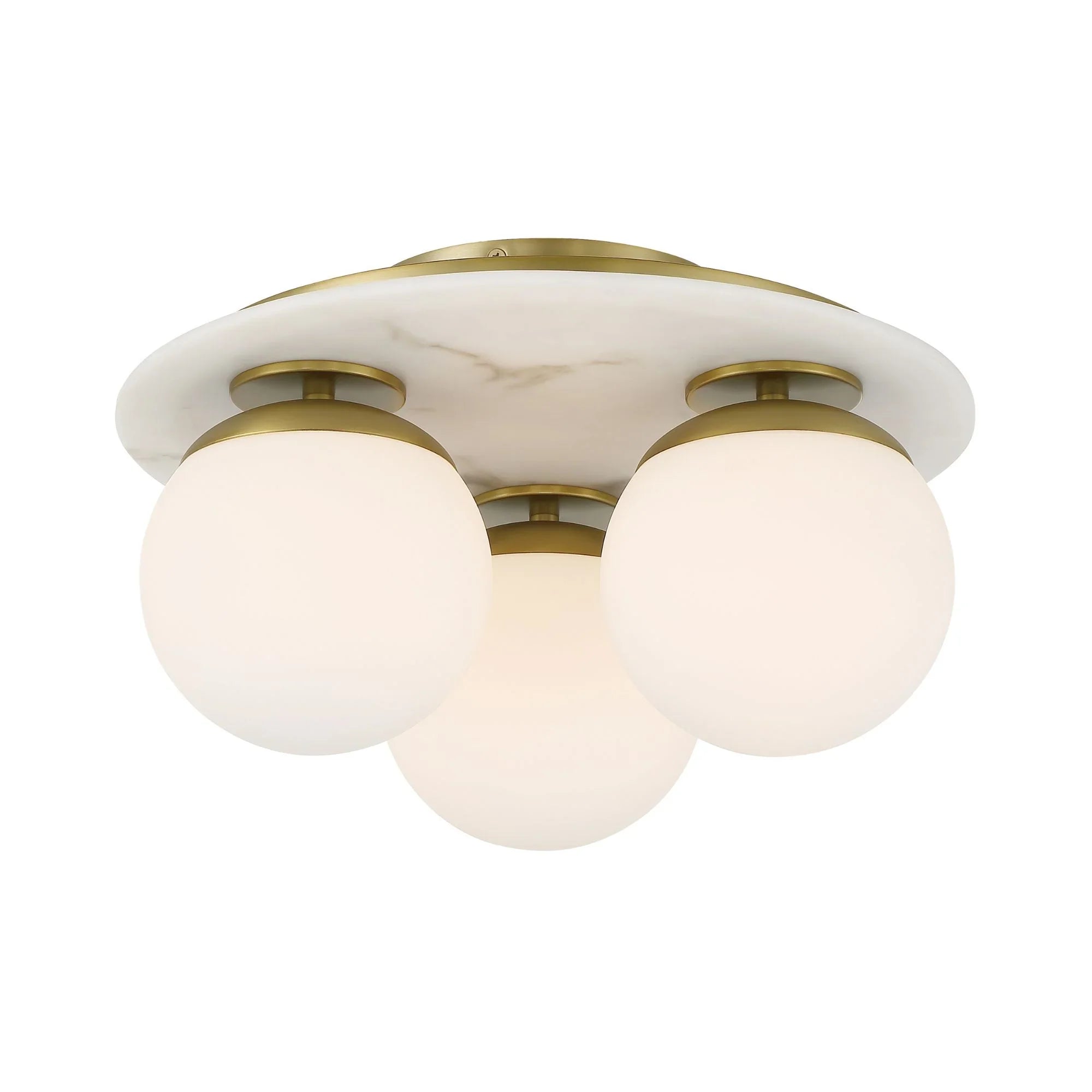 Orban 15" 3-Light Semi-Flush Mount, Soft Brass Finish