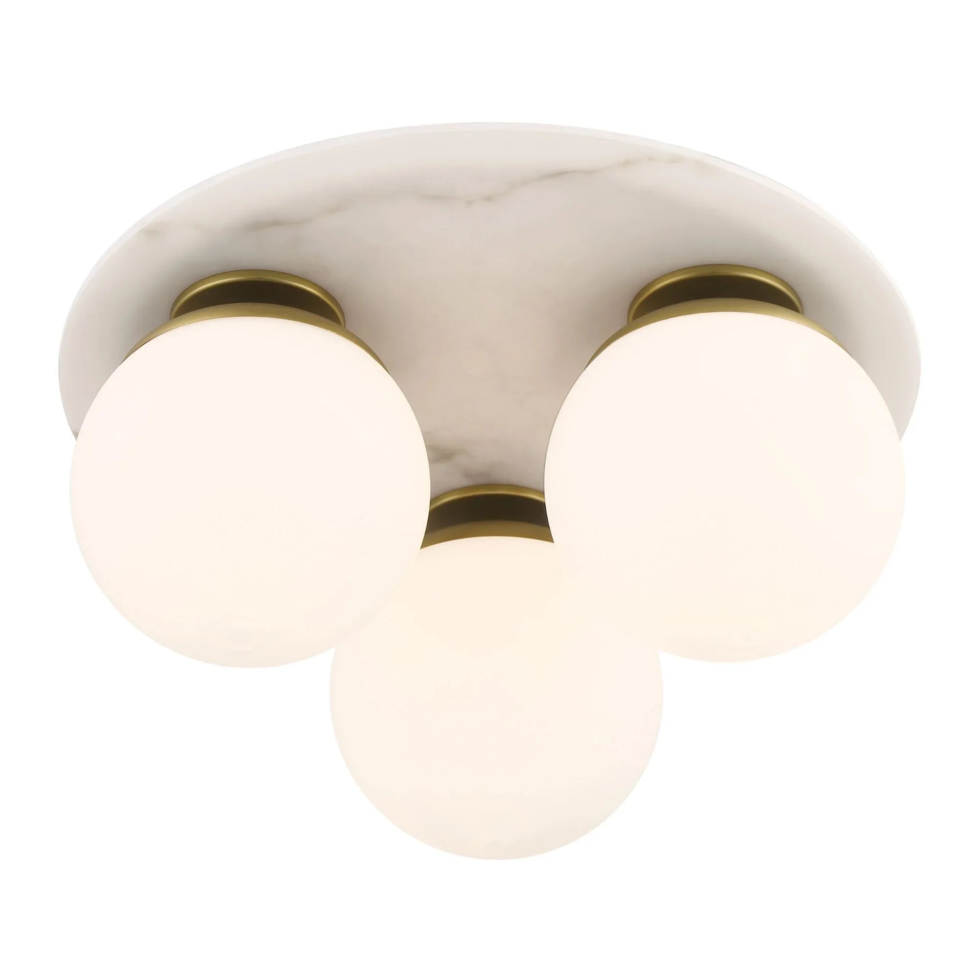 Orban 15" 3-Light Semi-Flush Mount, Soft Brass Finish