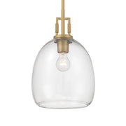 Minka-Lavery Orbis 15.75 in. Pendant Light, Legacy Brass with Clear Glass Dome