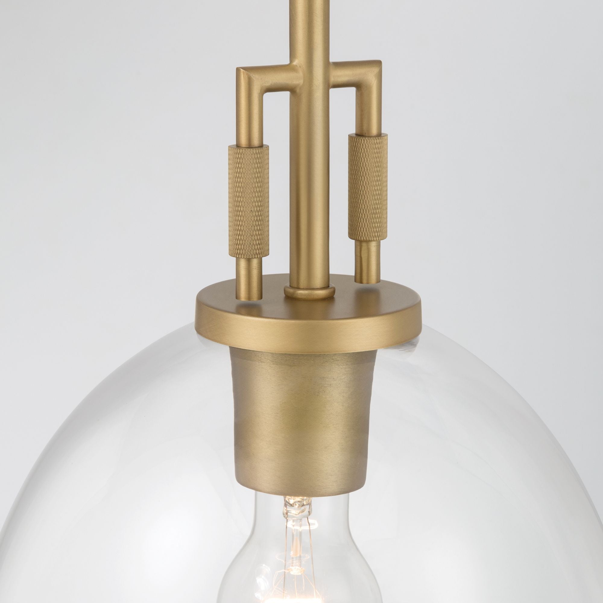 Minka-Lavery Orbis 15.75 in. Pendant Light, Legacy Brass with Clear Glass Dome