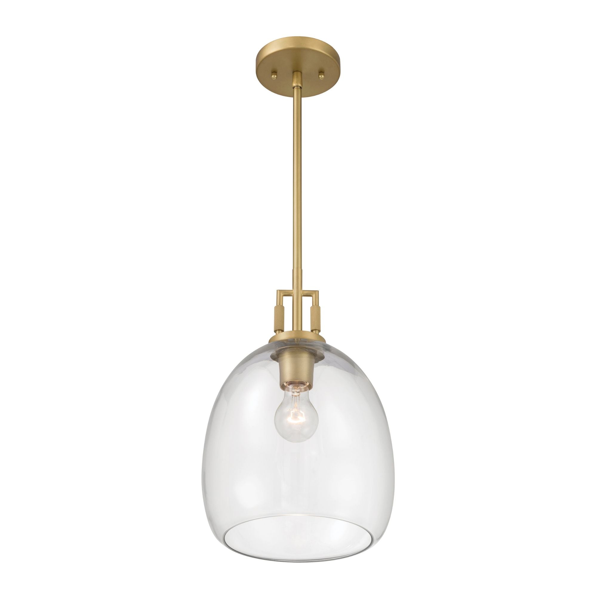 Minka-Lavery Orbis 15.75 in. Pendant Light, Legacy Brass with Clear Glass Dome