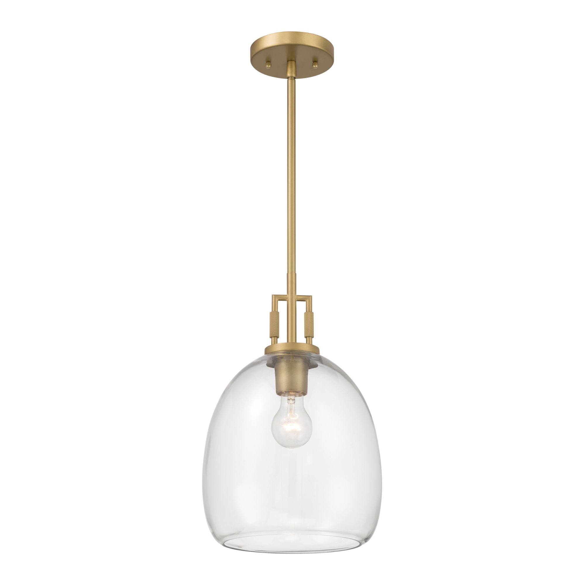 Minka-Lavery Orbis 15.75 in. Pendant Light, Legacy Brass with Clear Glass Dome