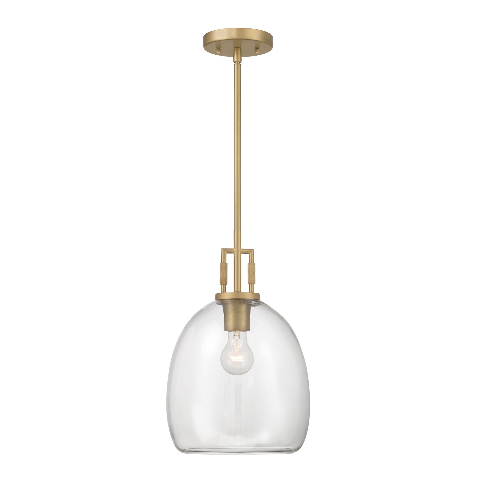Minka-Lavery Orbis 15.75 in. Pendant Light, Legacy Brass with Clear Glass Dome