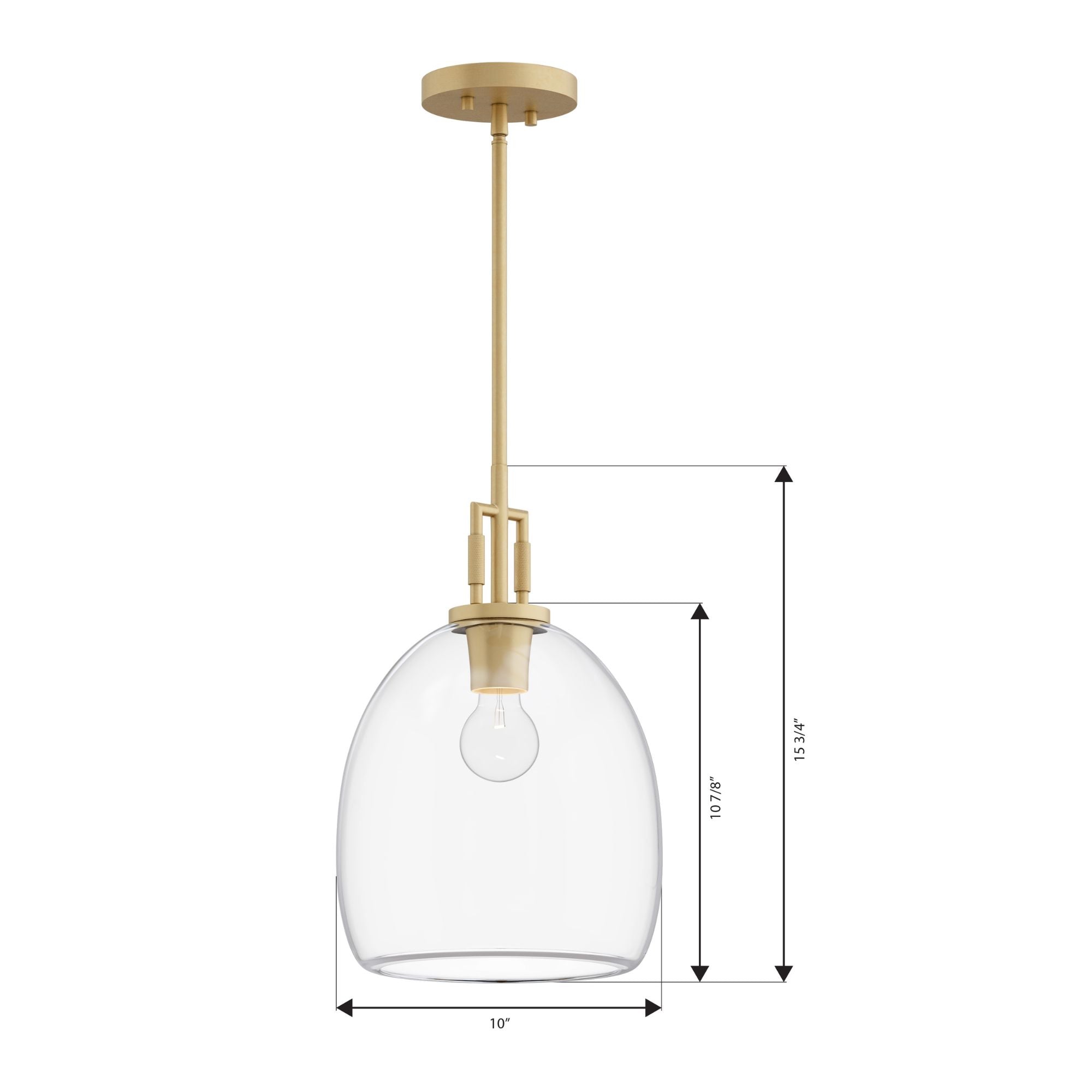 Minka-Lavery Orbis 15.75 in. Pendant Light, Legacy Brass with Clear Glass Dome
