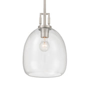 Minka-Lavery Orbis 15.75 in. Mini Pendant, Brushed Nickel with Clear Glass Dome