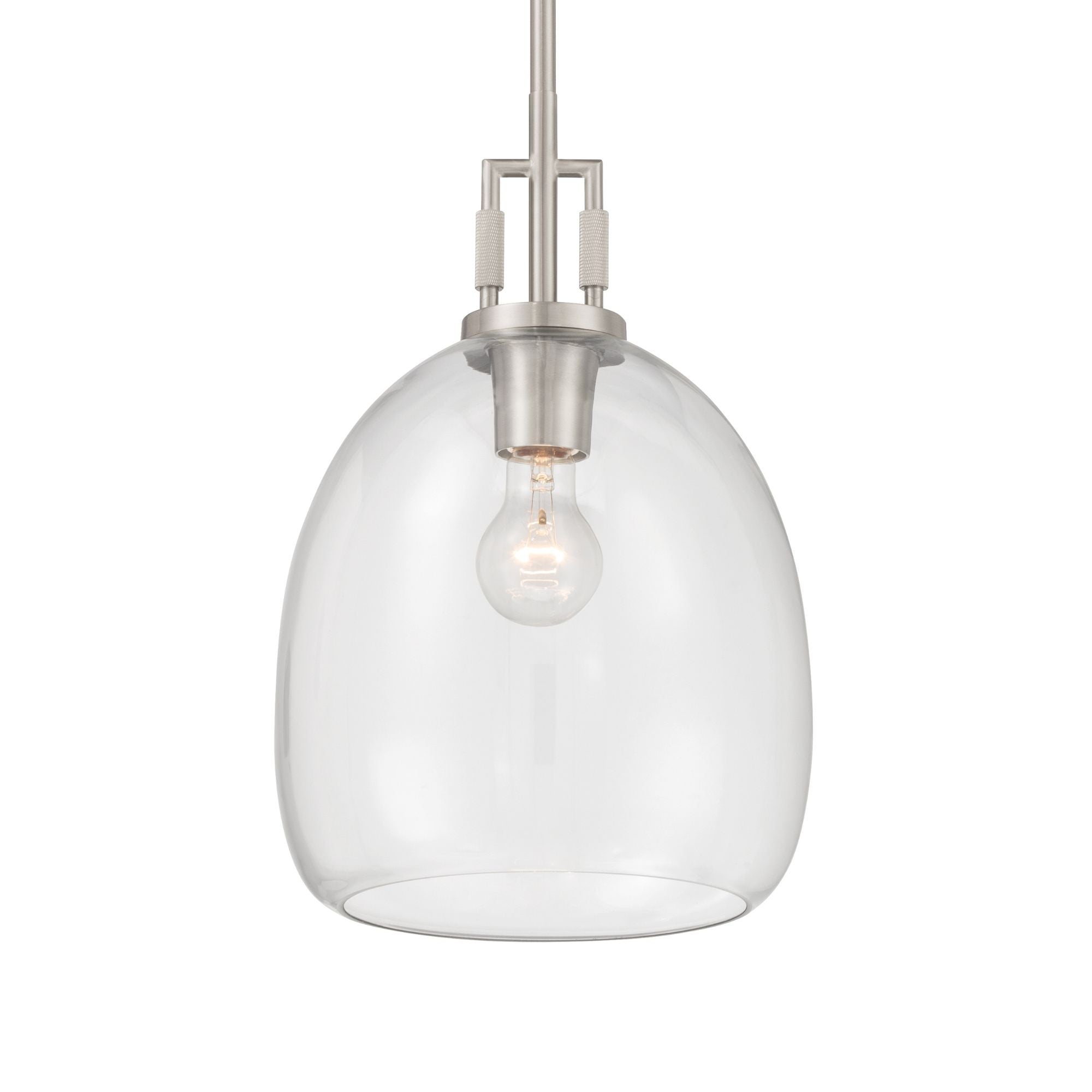 Minka-Lavery Orbis 15.75 in. Mini Pendant, Brushed Nickel with Clear Glass Dome